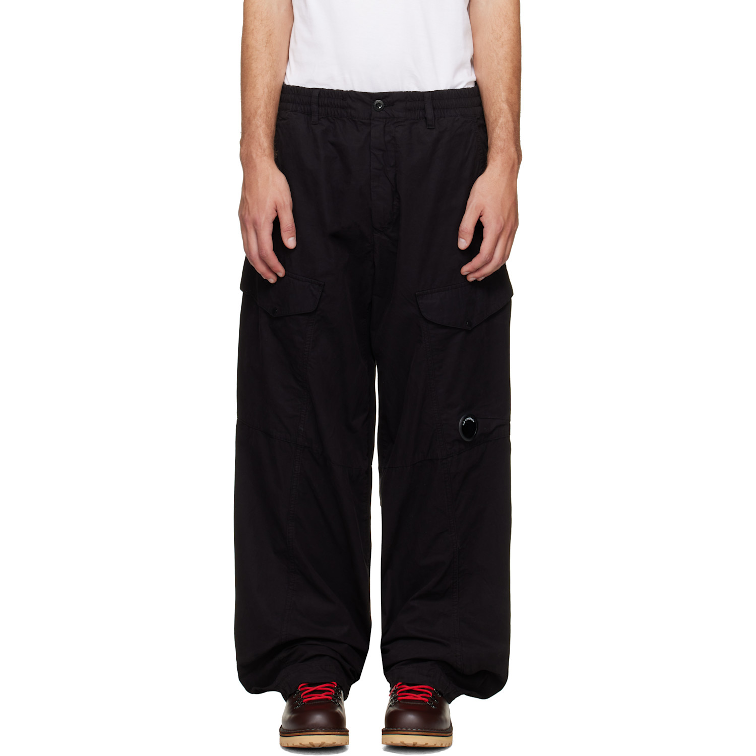 C.P. Company Black Micro-Reps Boxy Lens Cargo Pants