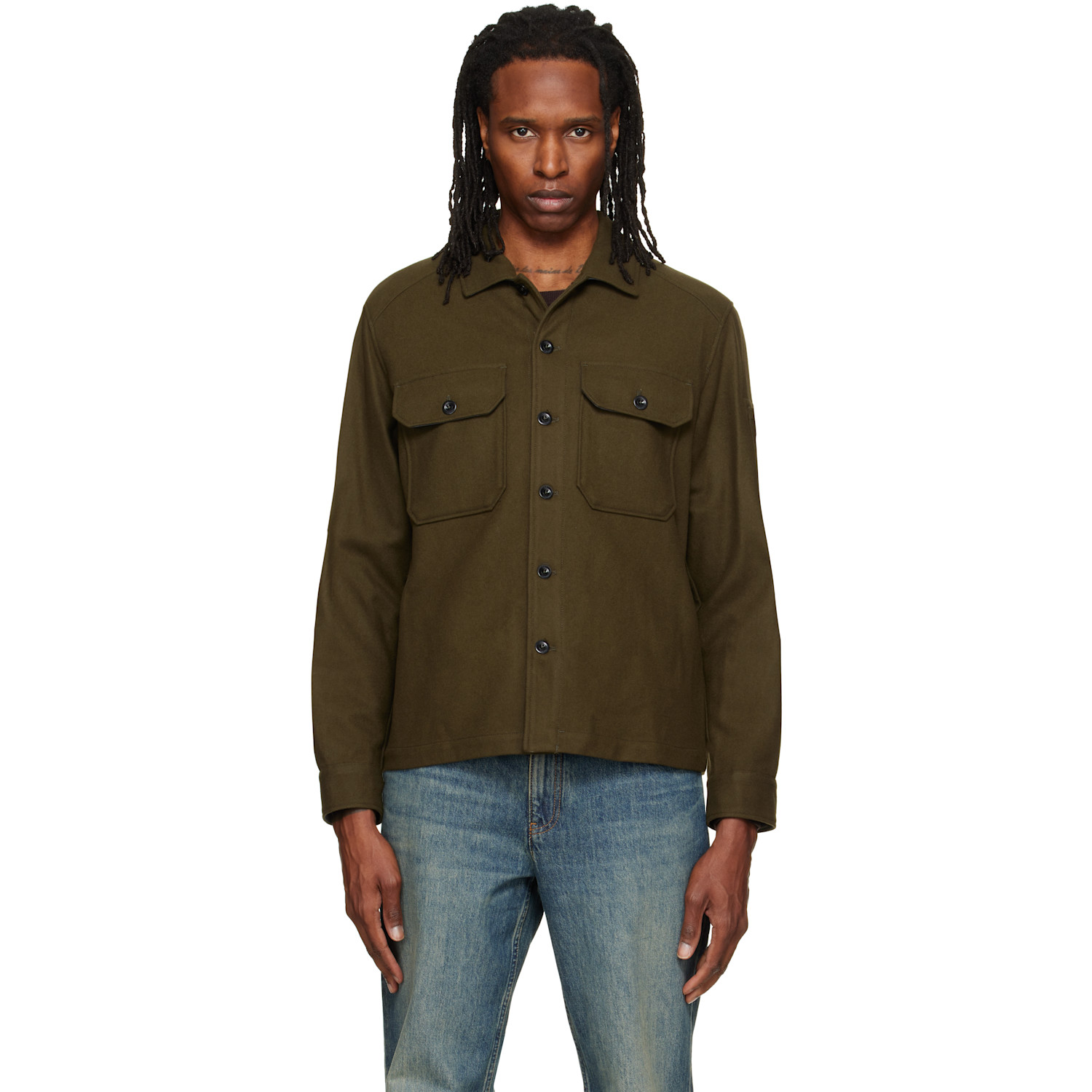 C.P. Company Khaki Felted Wool Overshirt