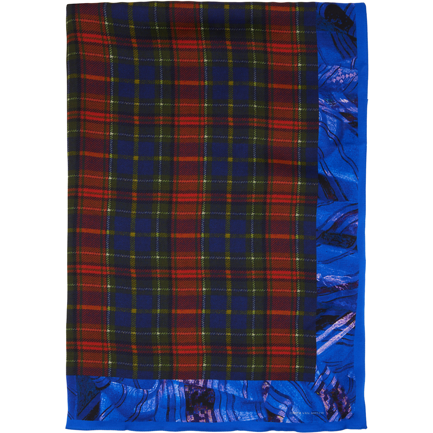 Dries Van Noten Red & Navy Flara Scarf