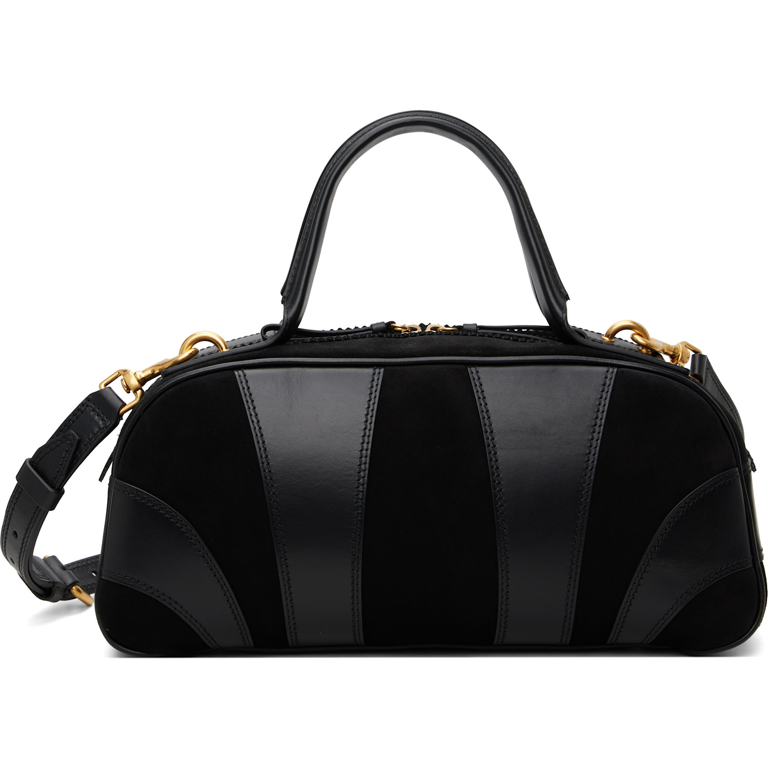 Dries Van Noten Black East West Bowling Bag