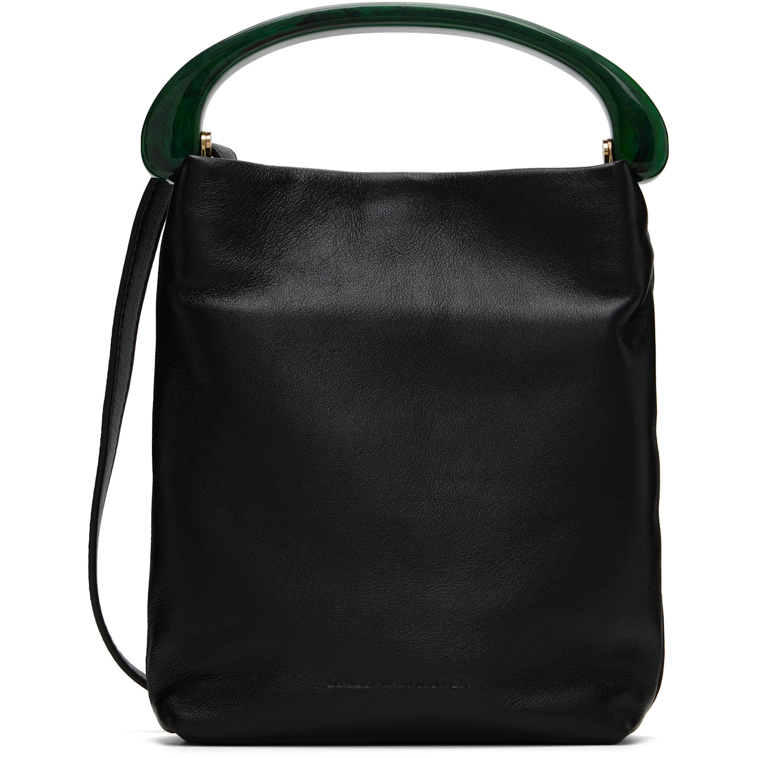 Dries Van Noten Black Chrome Lamb Leather Small Bag