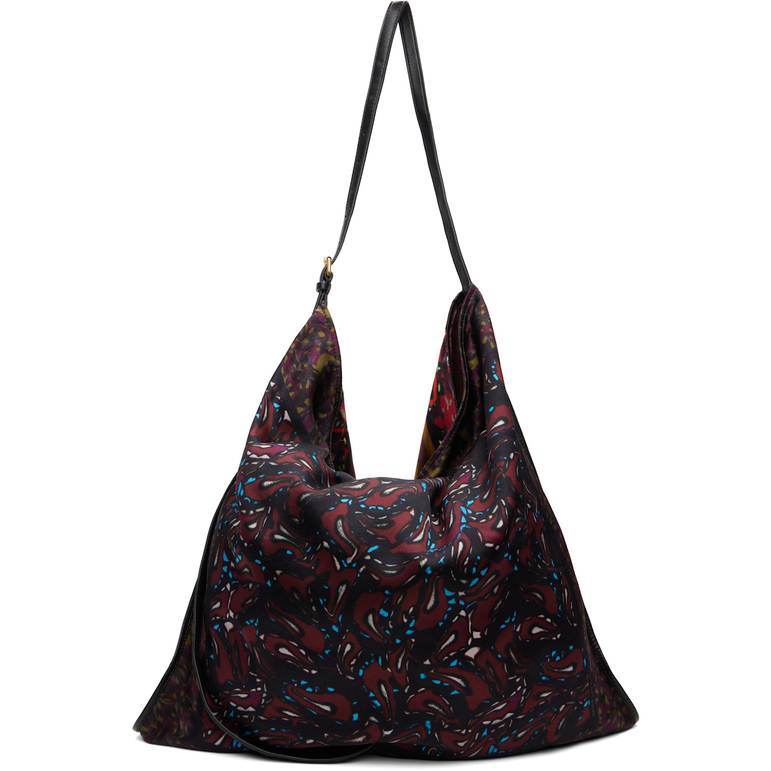 Dries Van Noten Burgundy Large Scarf Tote