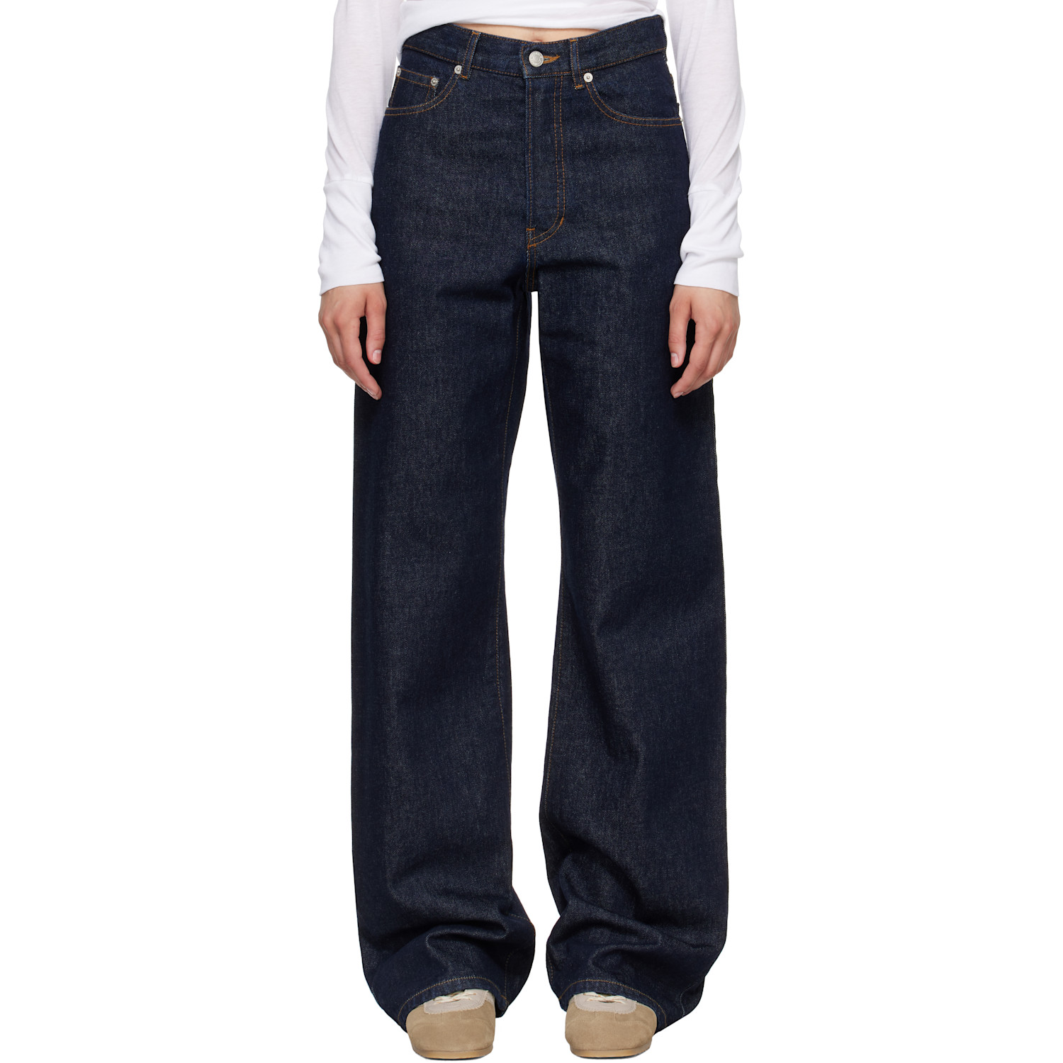 Dries Van Noten Navy Five-Pocket Jeans