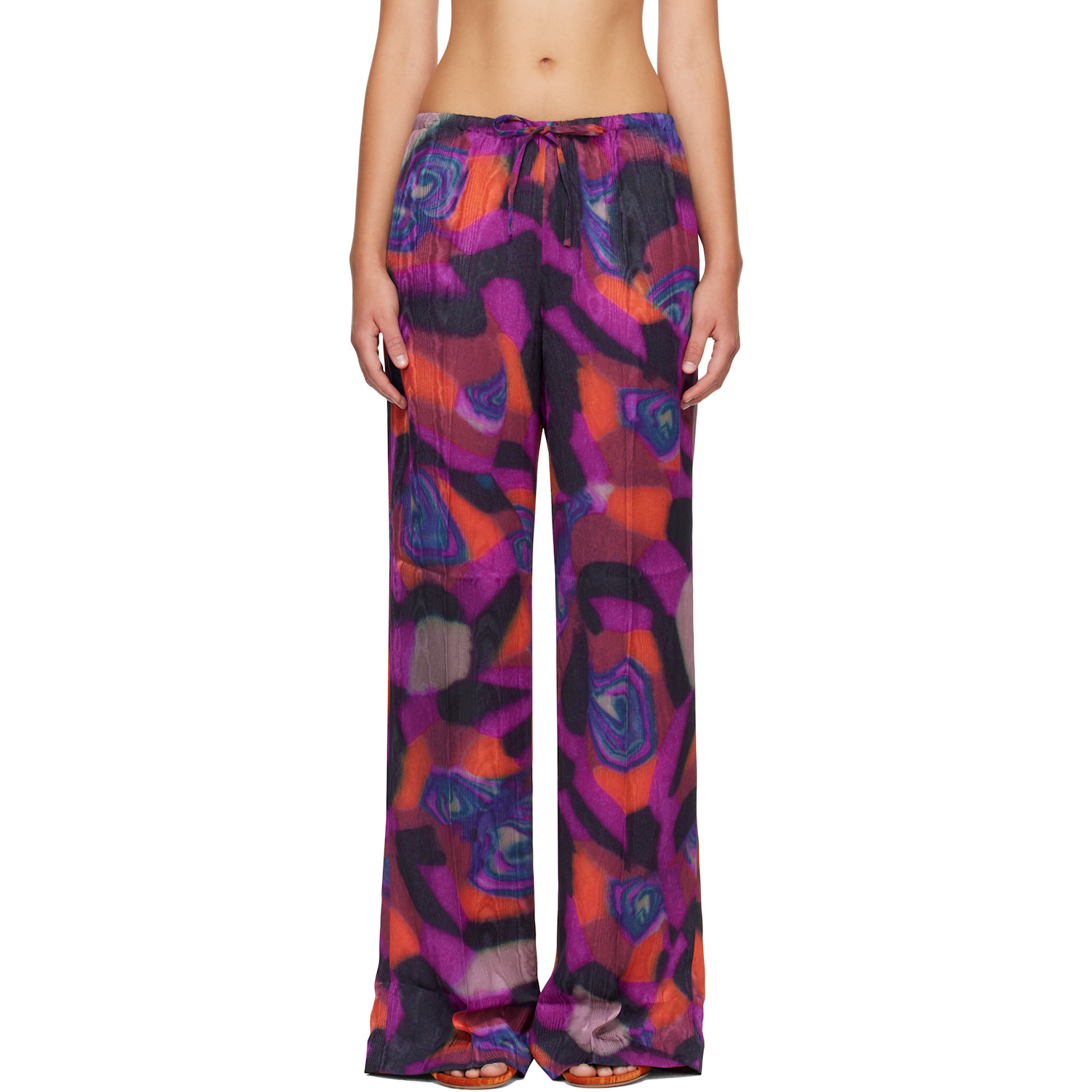 Dries Van Noten Multicolor Moiré Trousers