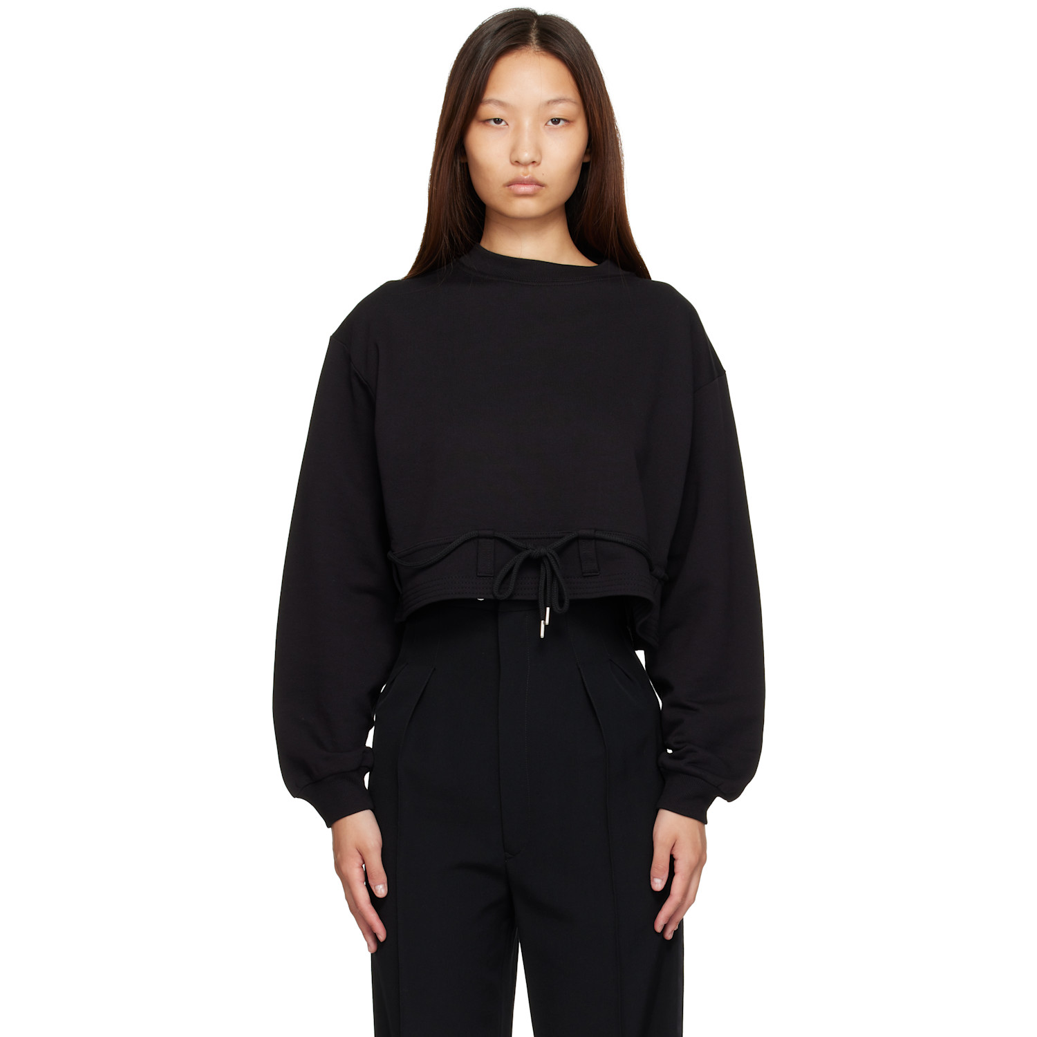 Dries Van Noten Black Cropped Sweatshirt