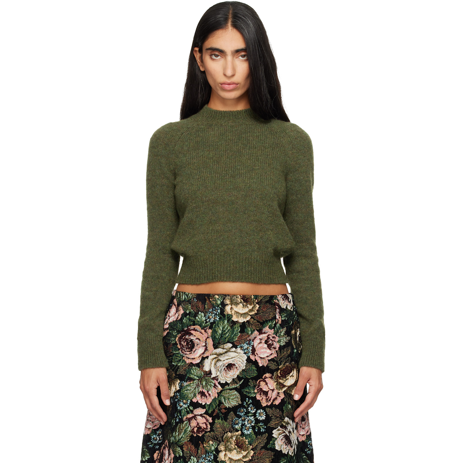 Dries Van Noten Khaki Alpaca Sweater