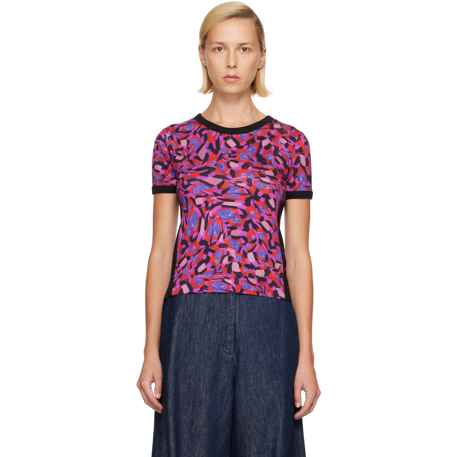 Dries Van Noten Pink Fitted Contrast T-shirt