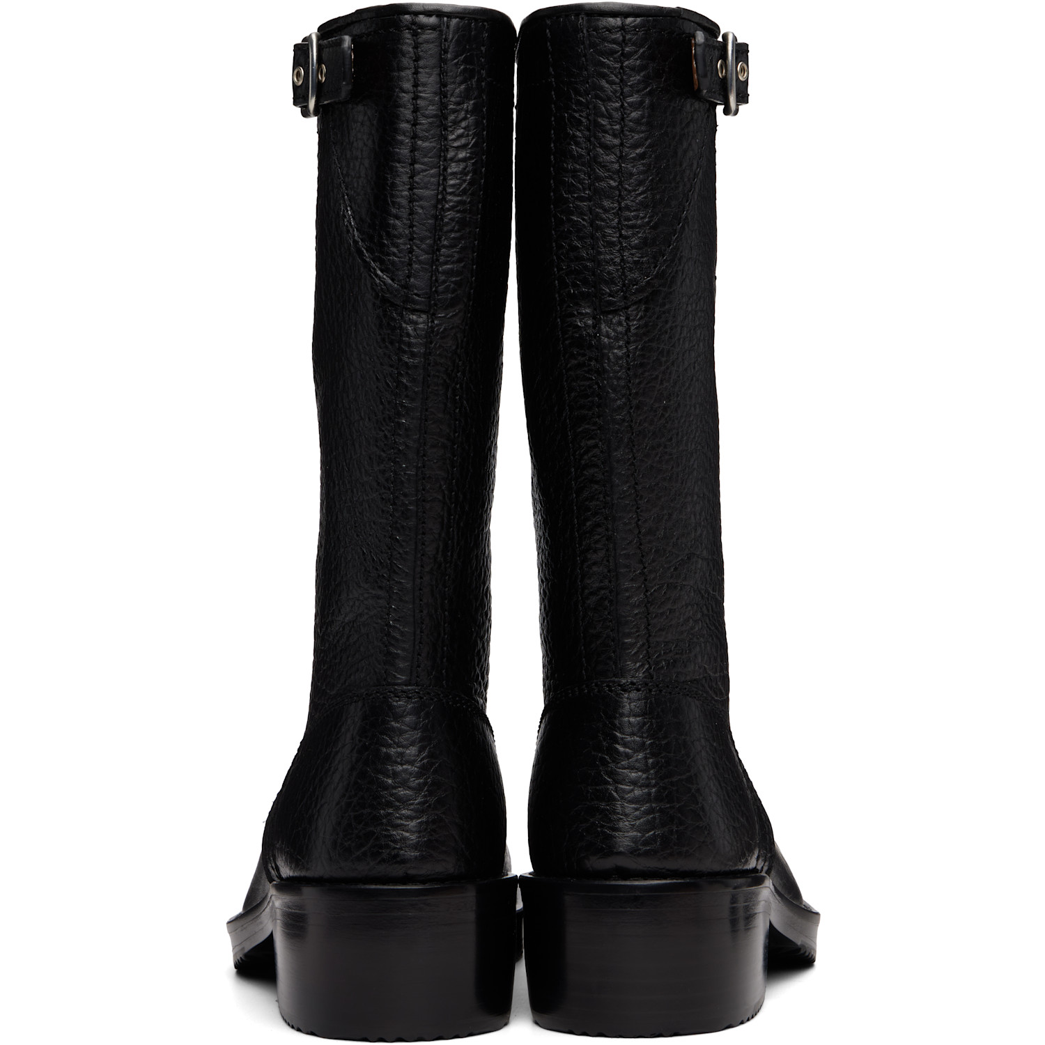 Dries Van Noten Mid Calf Boots Chunky Heel Closed Toe In Multi