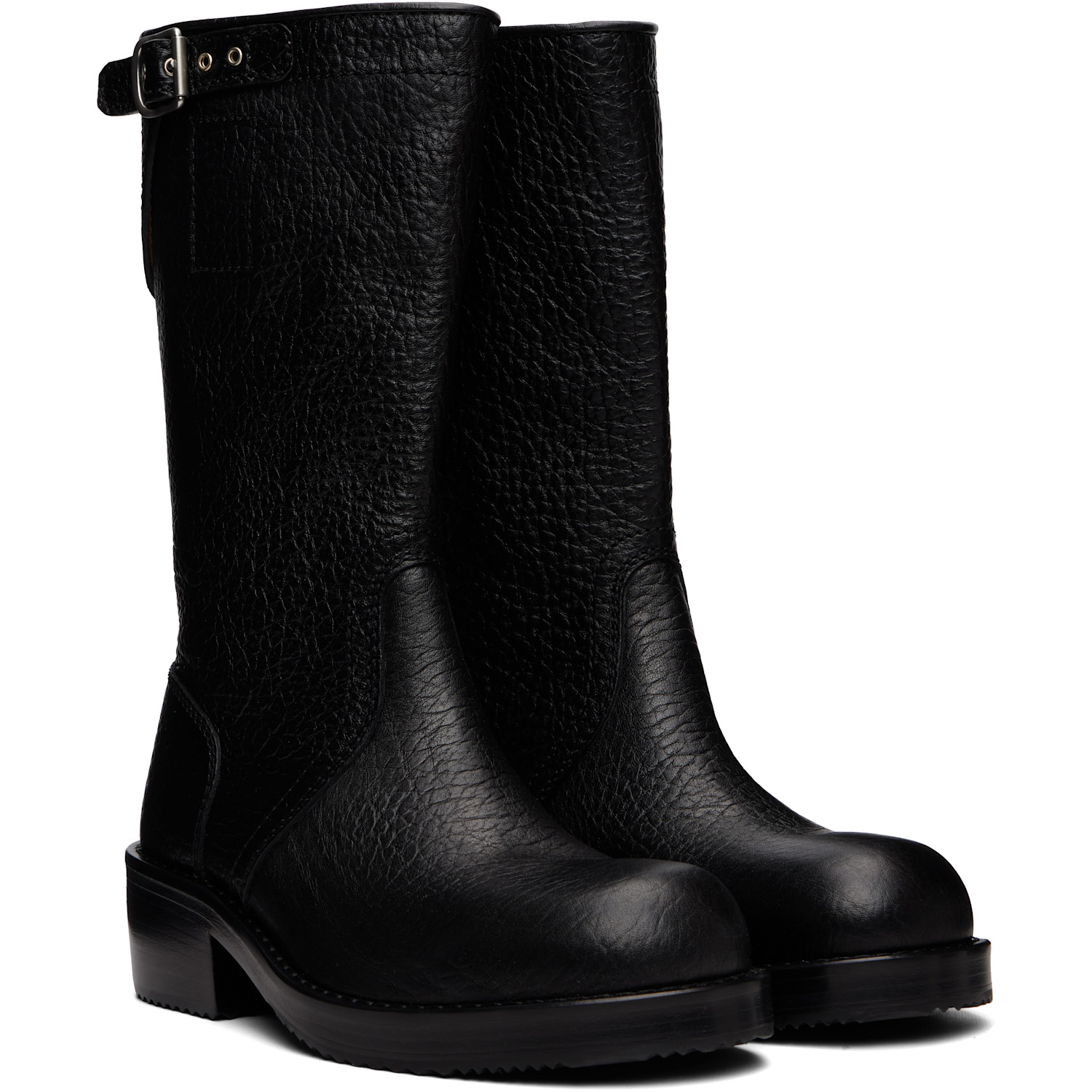 Dries Van Noten Mid Calf Boots Chunky Heel Closed Toe In Multi