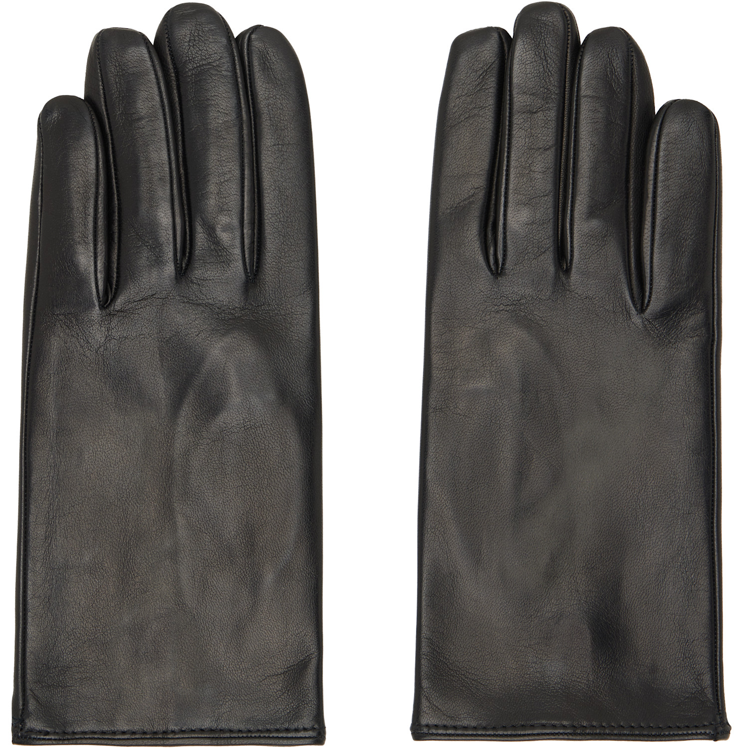 Dries Van Noten Black Leather Gloves
