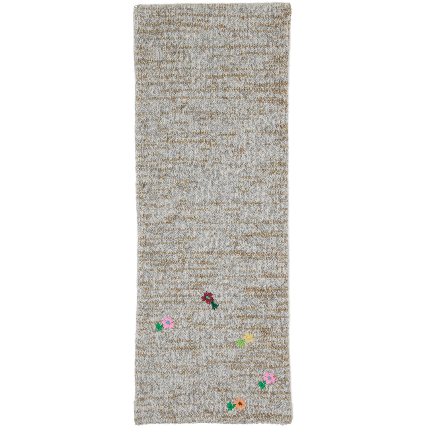 Dries Van Noten Gray Wool & Cashmere Scarf