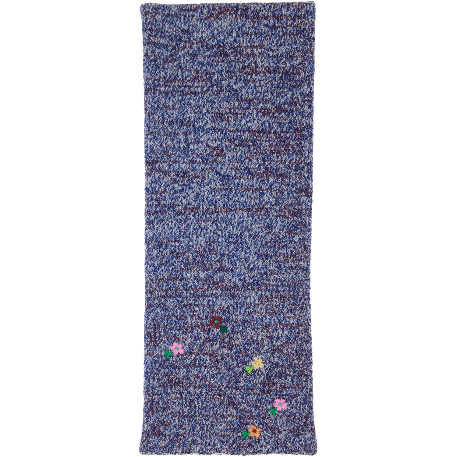 Dries Van Noten Blue Wool & Cashmere Scarf