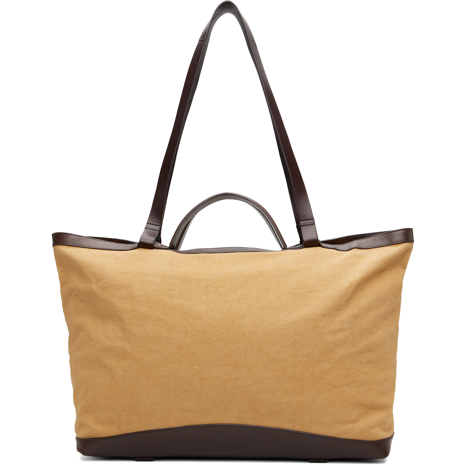 Dries Van Noten Khaki & Brown Canvas Tote