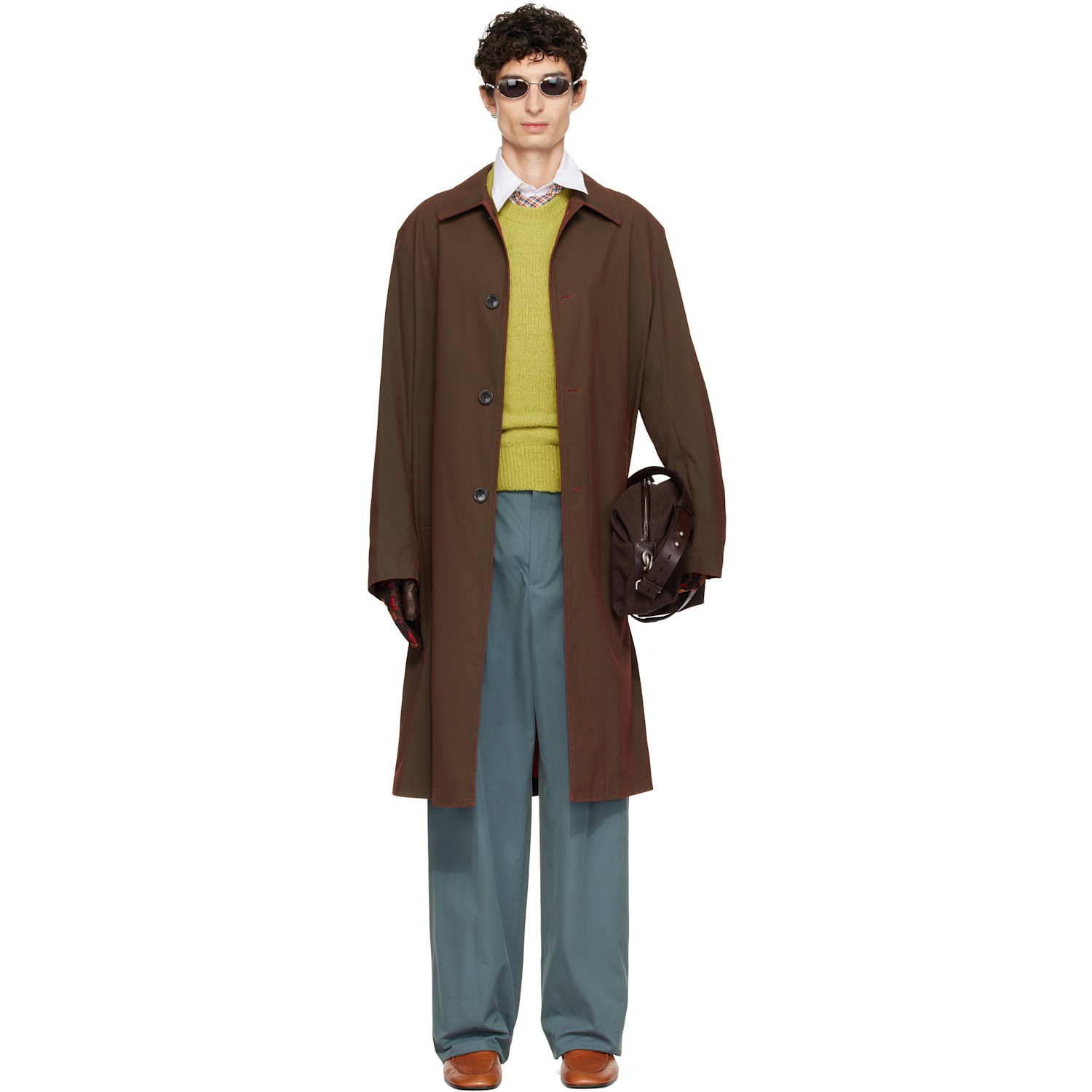 Dries Van Noten Brown Cotton Coat