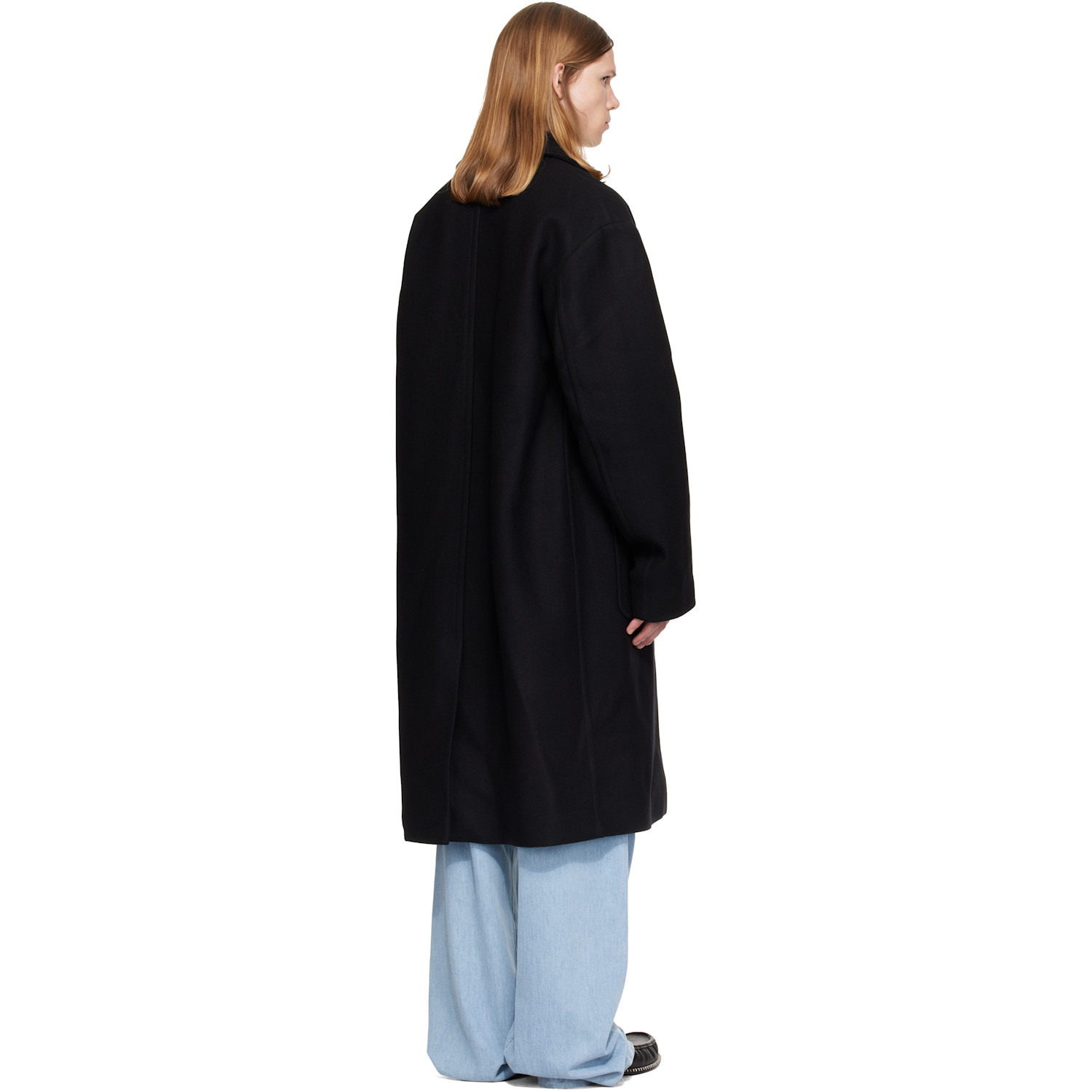Dries Van Noten Black Single-breasted Wool Coat In Black