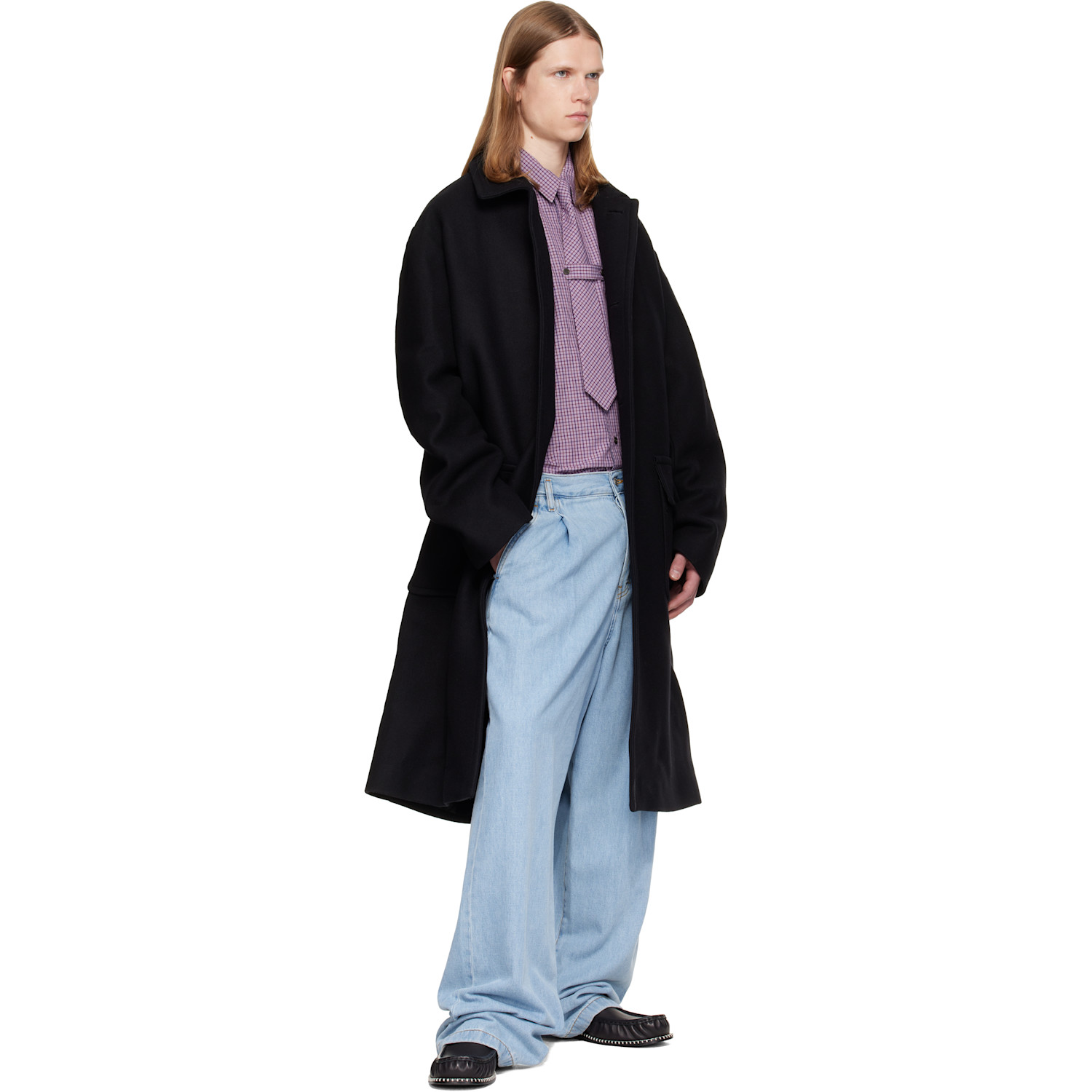 Dries Van Noten Black Single-breasted Wool Coat In Black