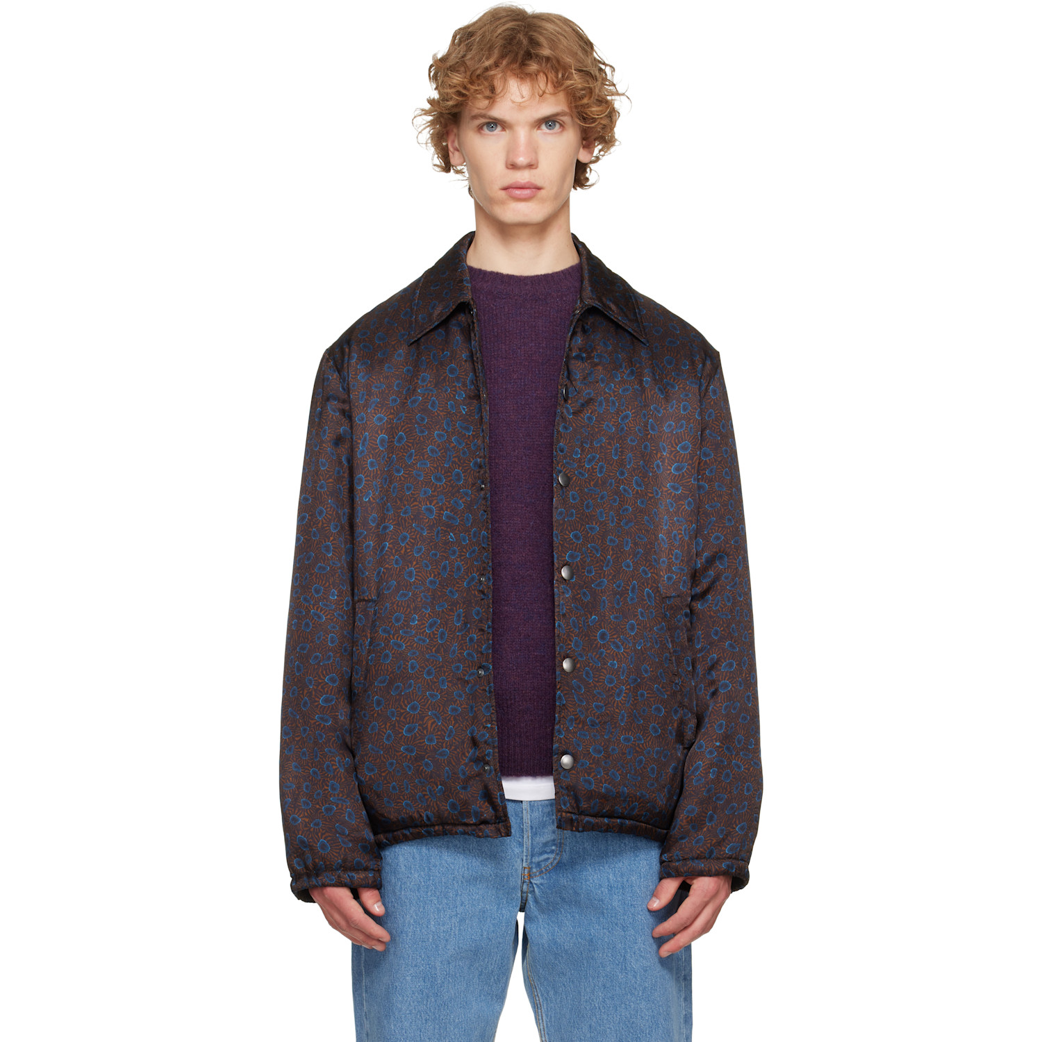 Dries Van Noten Brown & Blue Printed Jacket