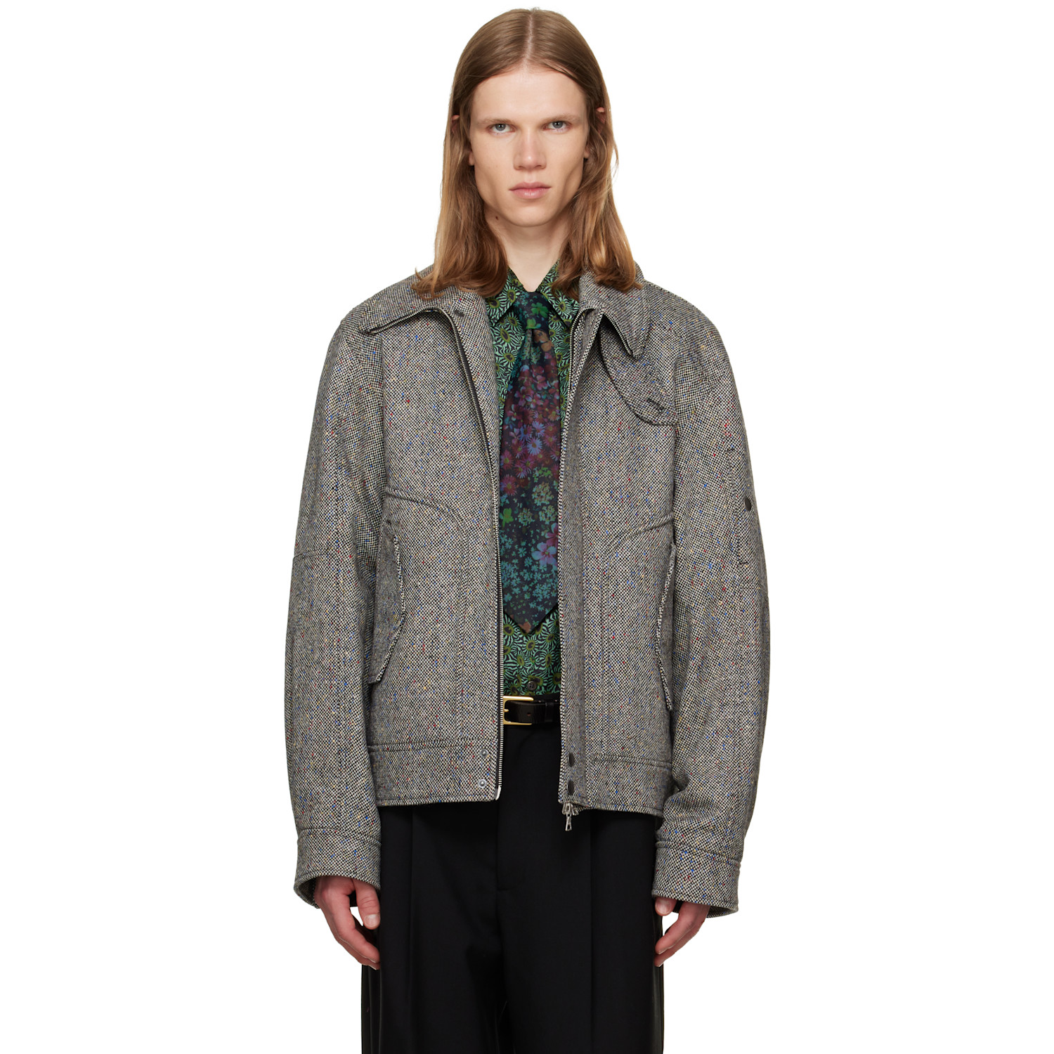 Dries Van Noten Gray Wool Jacket