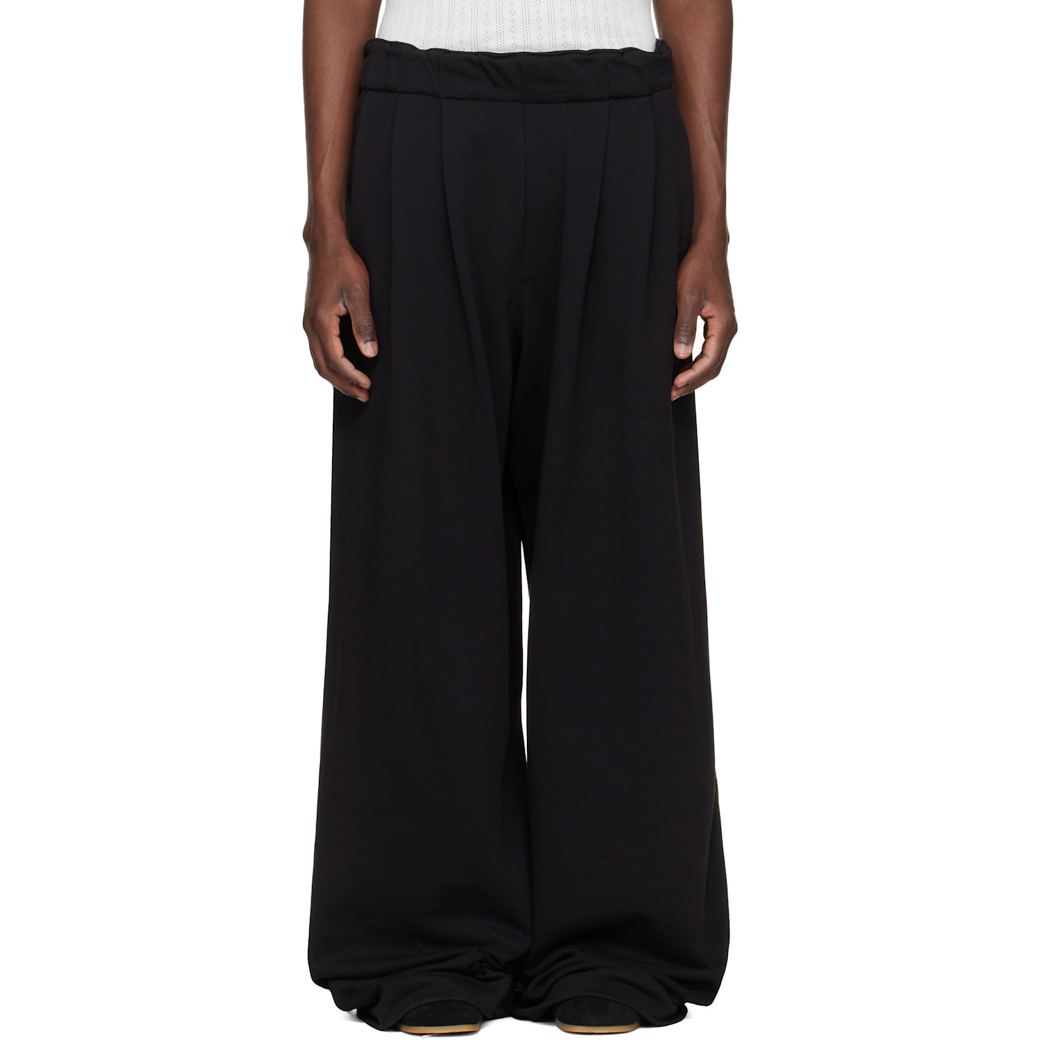 Dries Van Noten Black Pleated Sweatpants