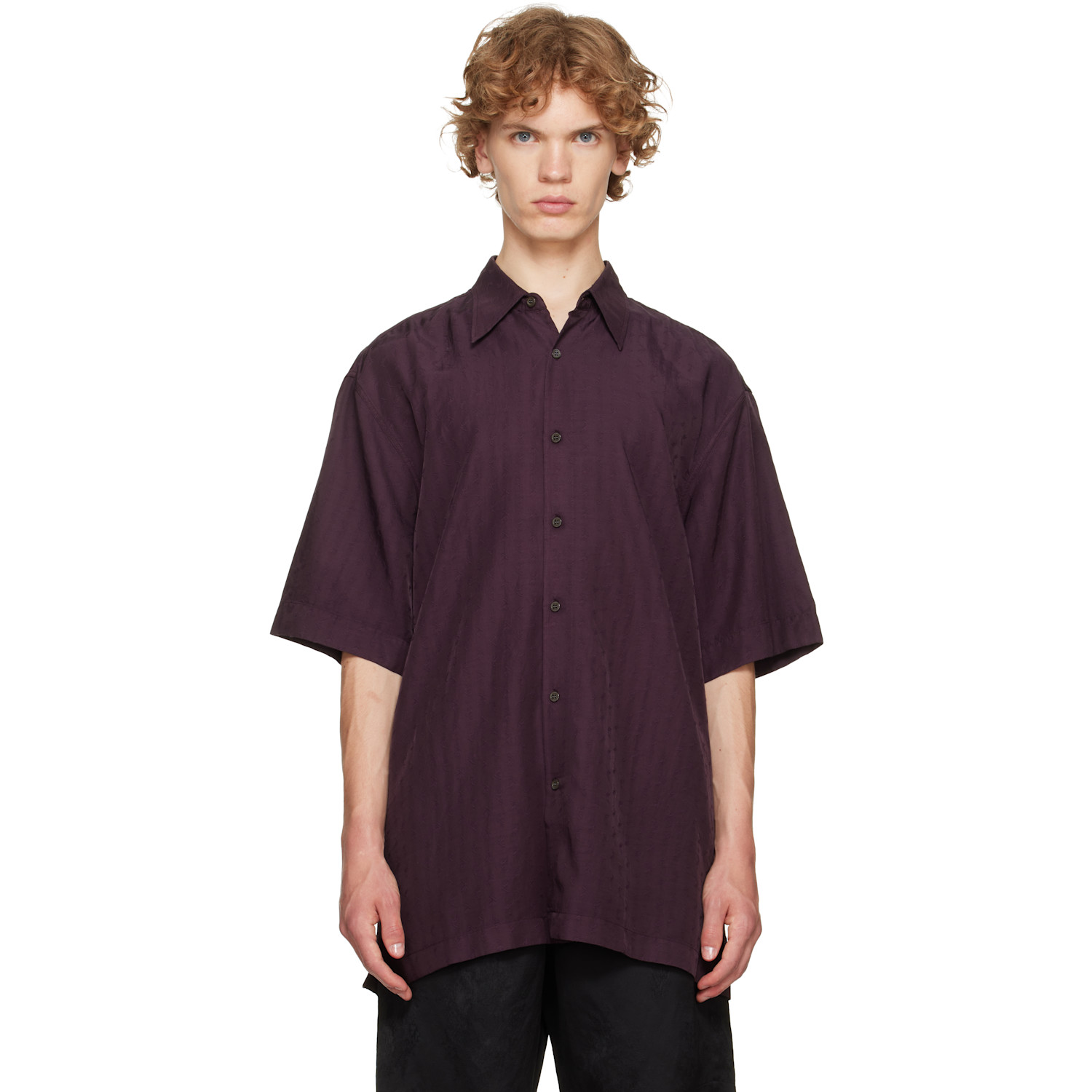 Dries Van Noten Burgundy Floral Shirt