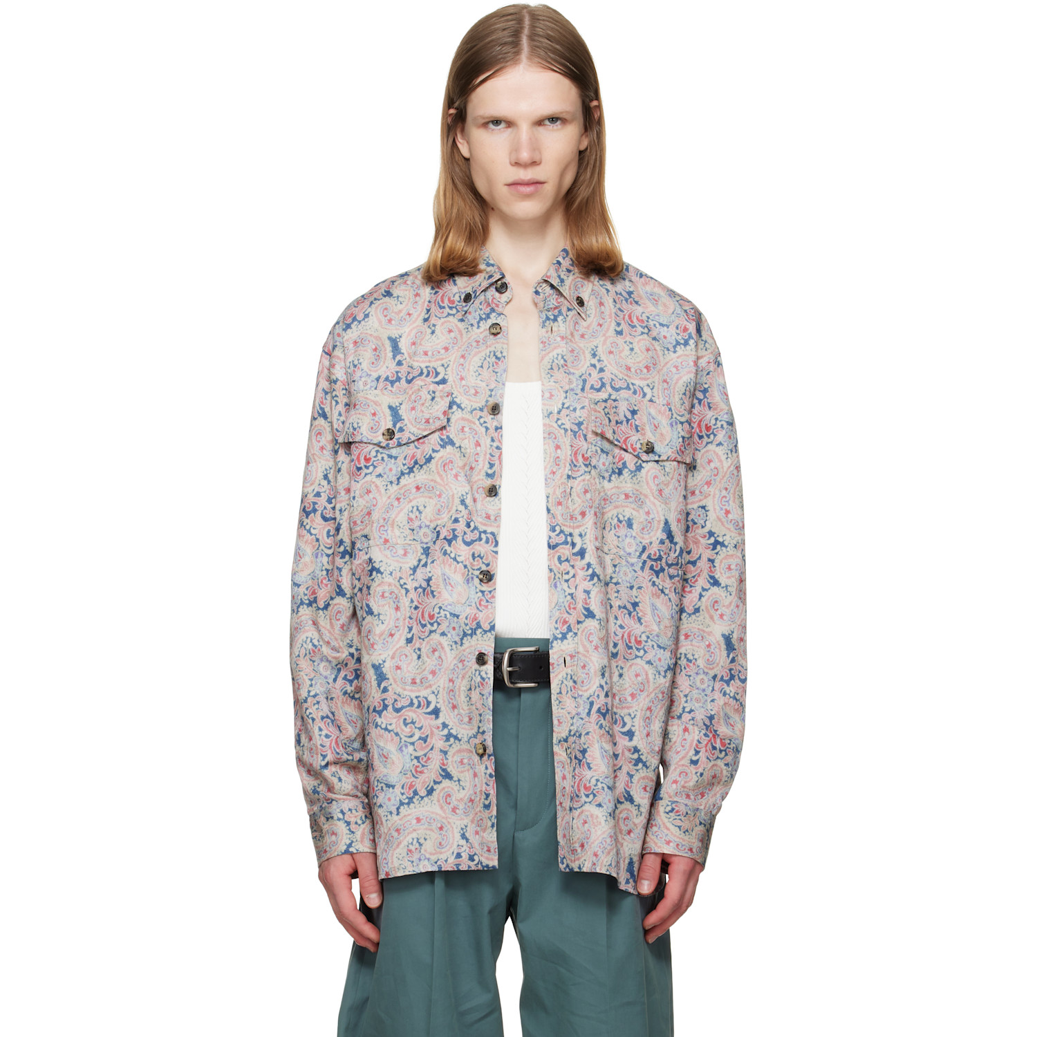 Dries Van Noten Pink Loose Jacquard Shirt