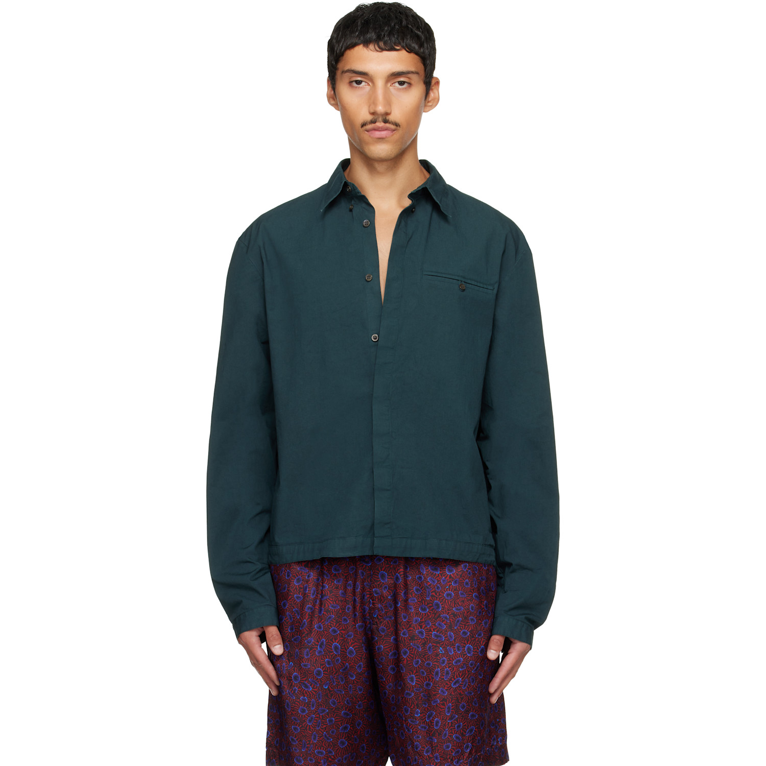 Dries Van Noten Green Cotton Shirt