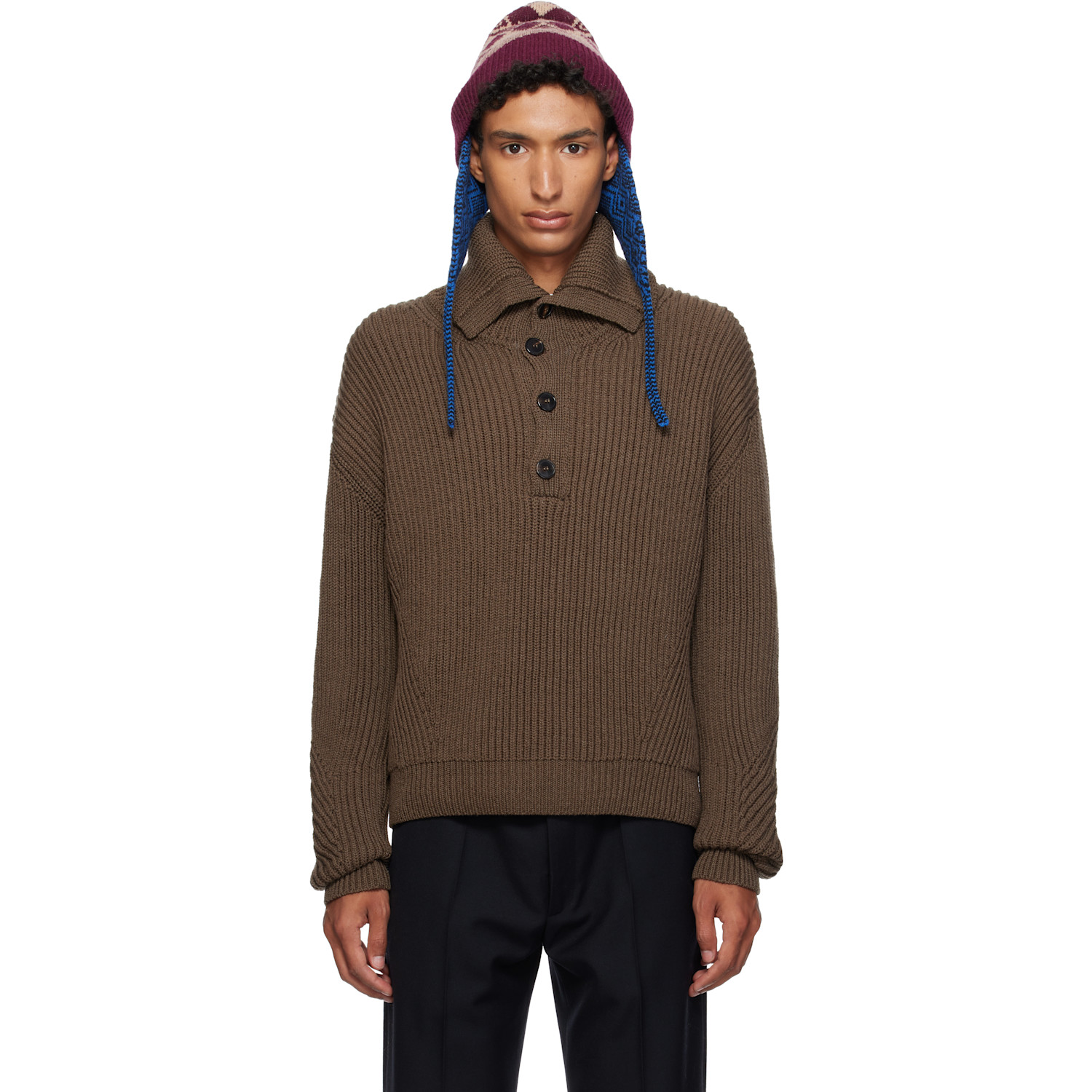 Dries Van Noten Brown Wool Sweater