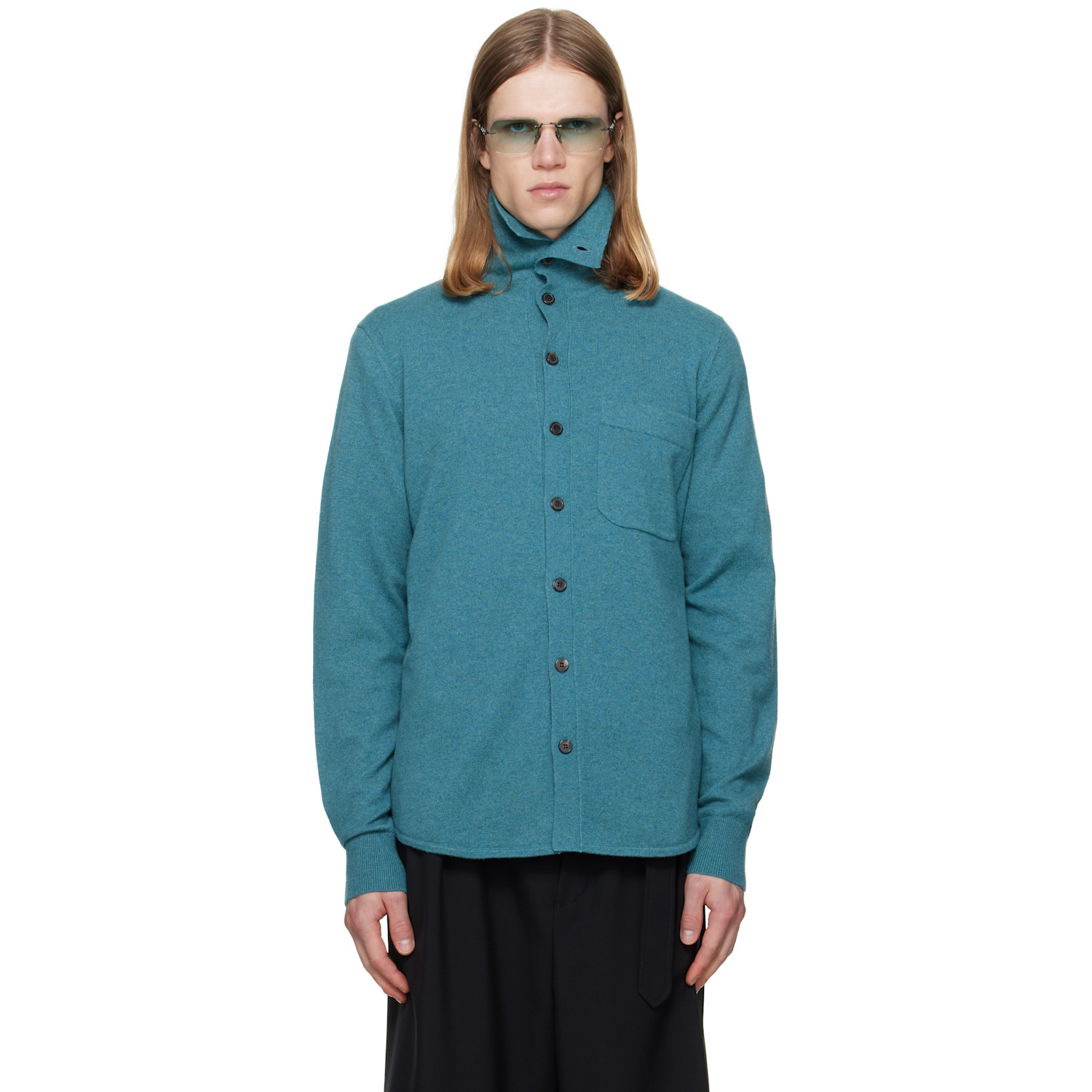 Dries Van Noten Blue Collar Cashmere Cardigan