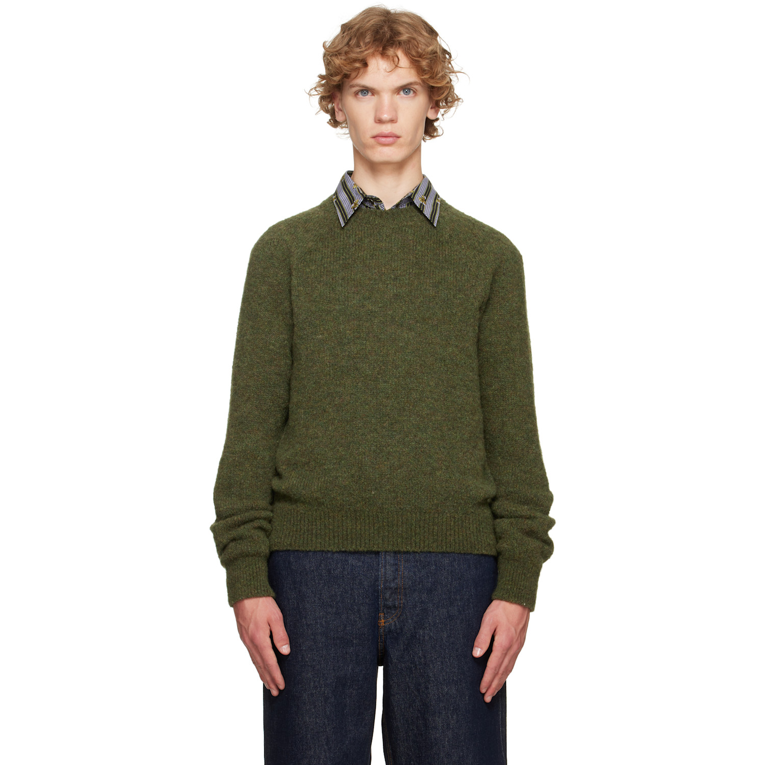 Dries Van Noten Green Alpaca Sweater