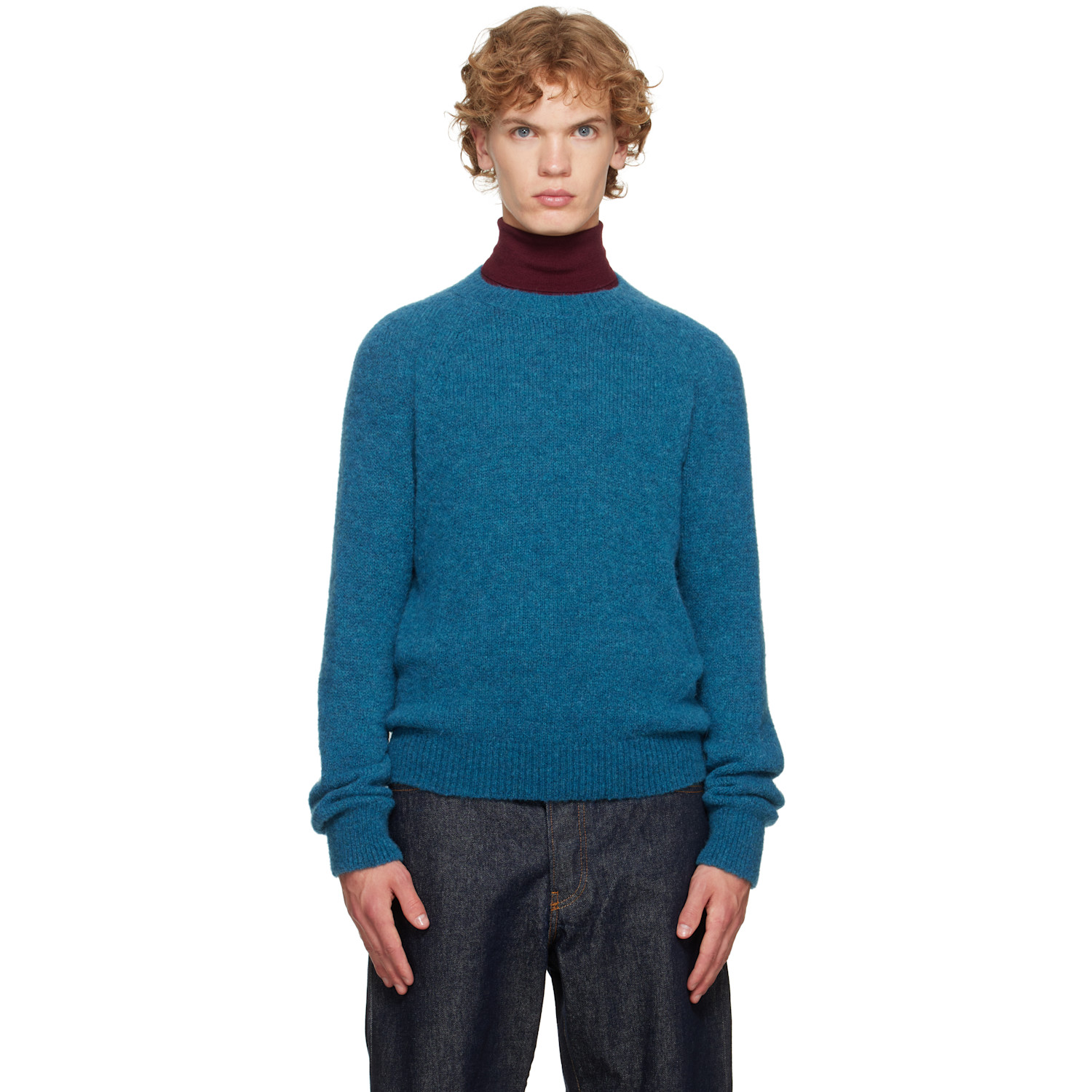 Dries Van Noten Blue Alpaca Sweater