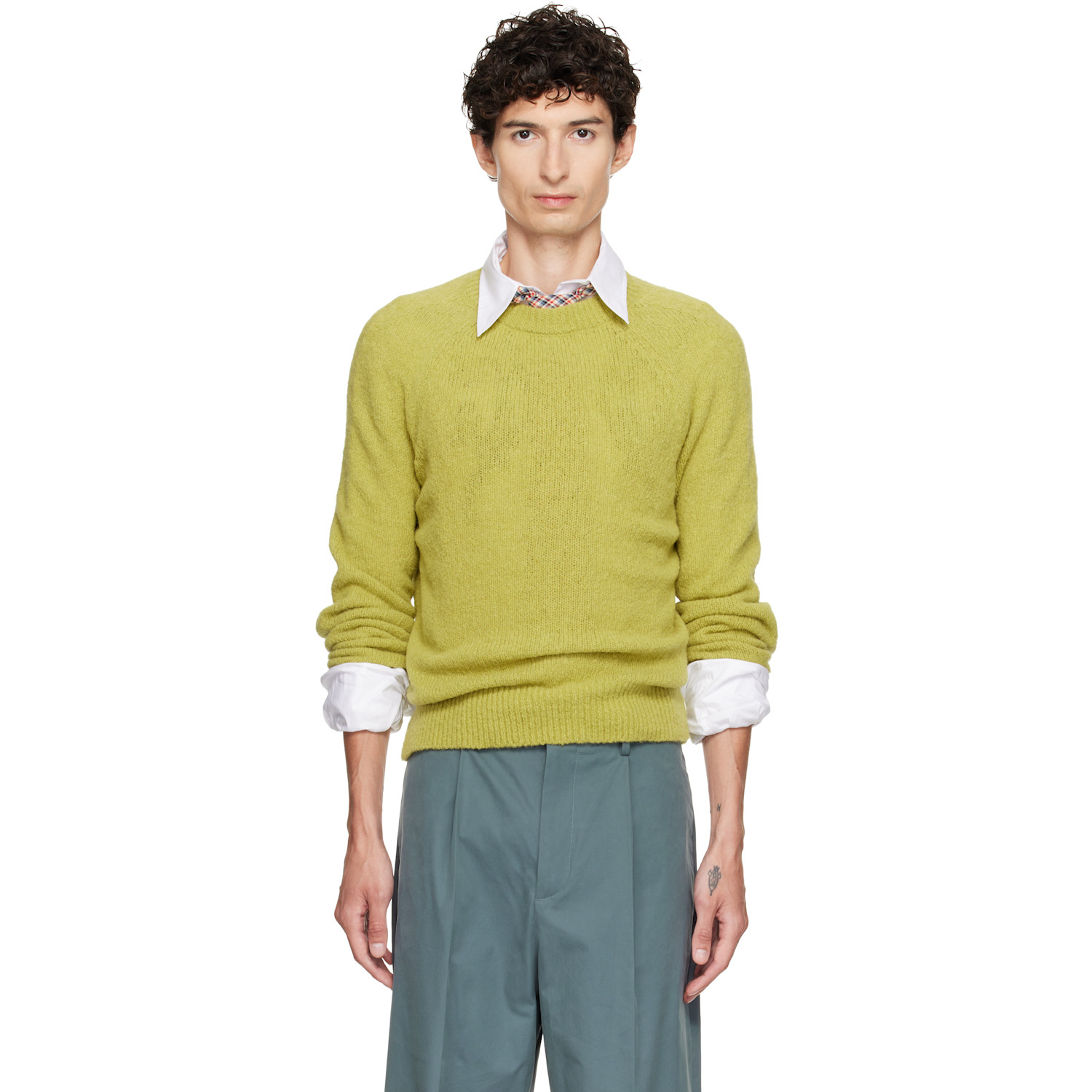 Dries Van Noten Green Alpaca Sweater