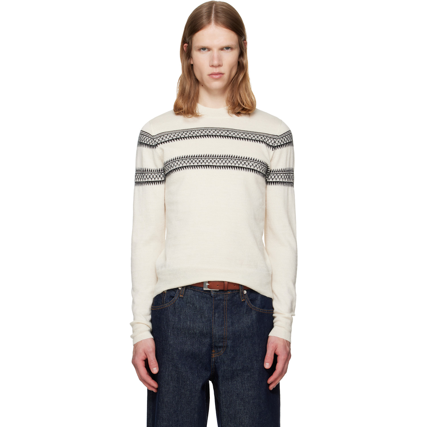 Dries Van Noten Off-White Crewneck Sweater