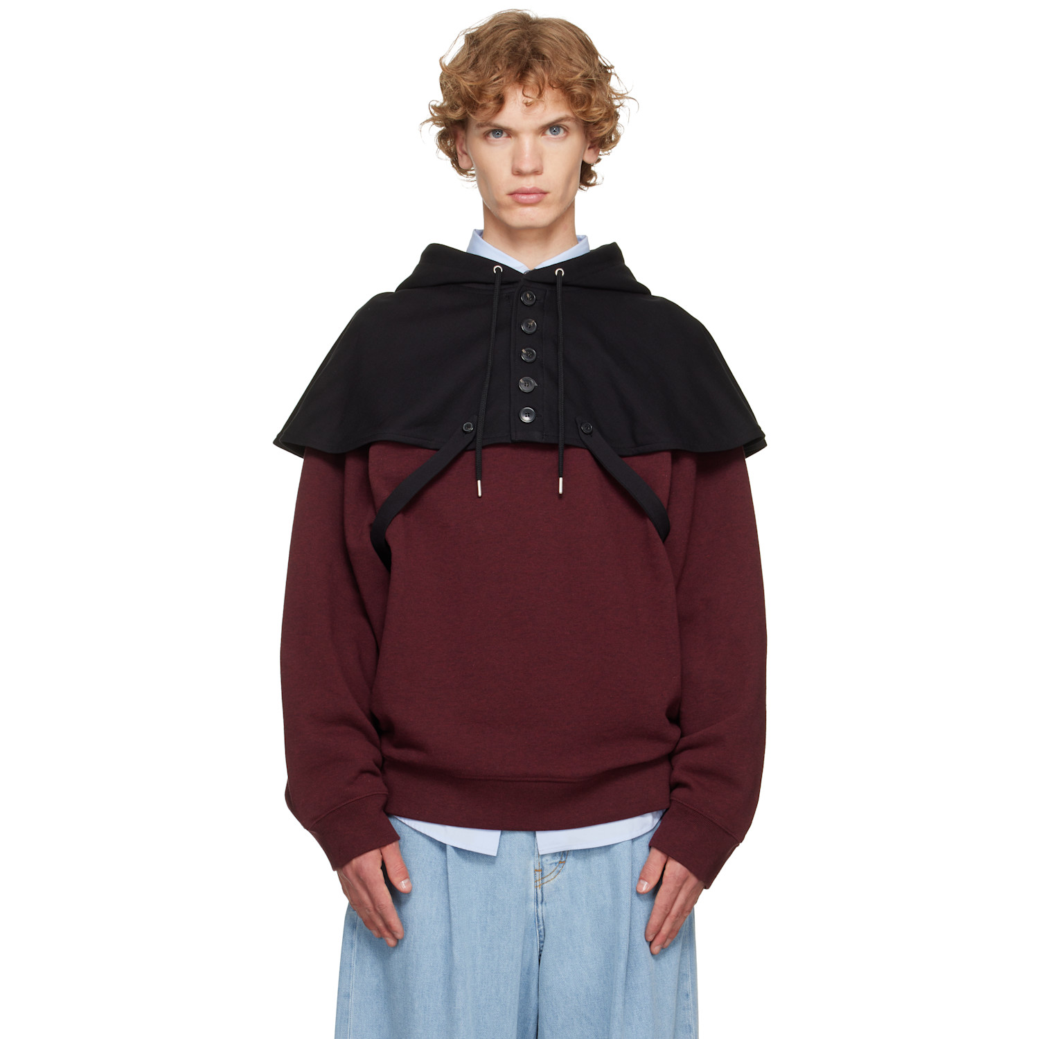 Dries Van Noten Black Cape Hoodie