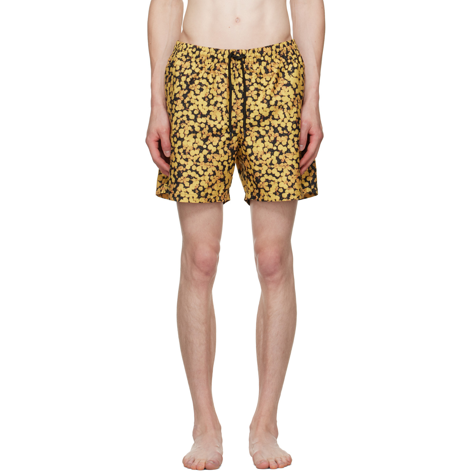Dries Van Noten Yellow Printed Swim Shorts