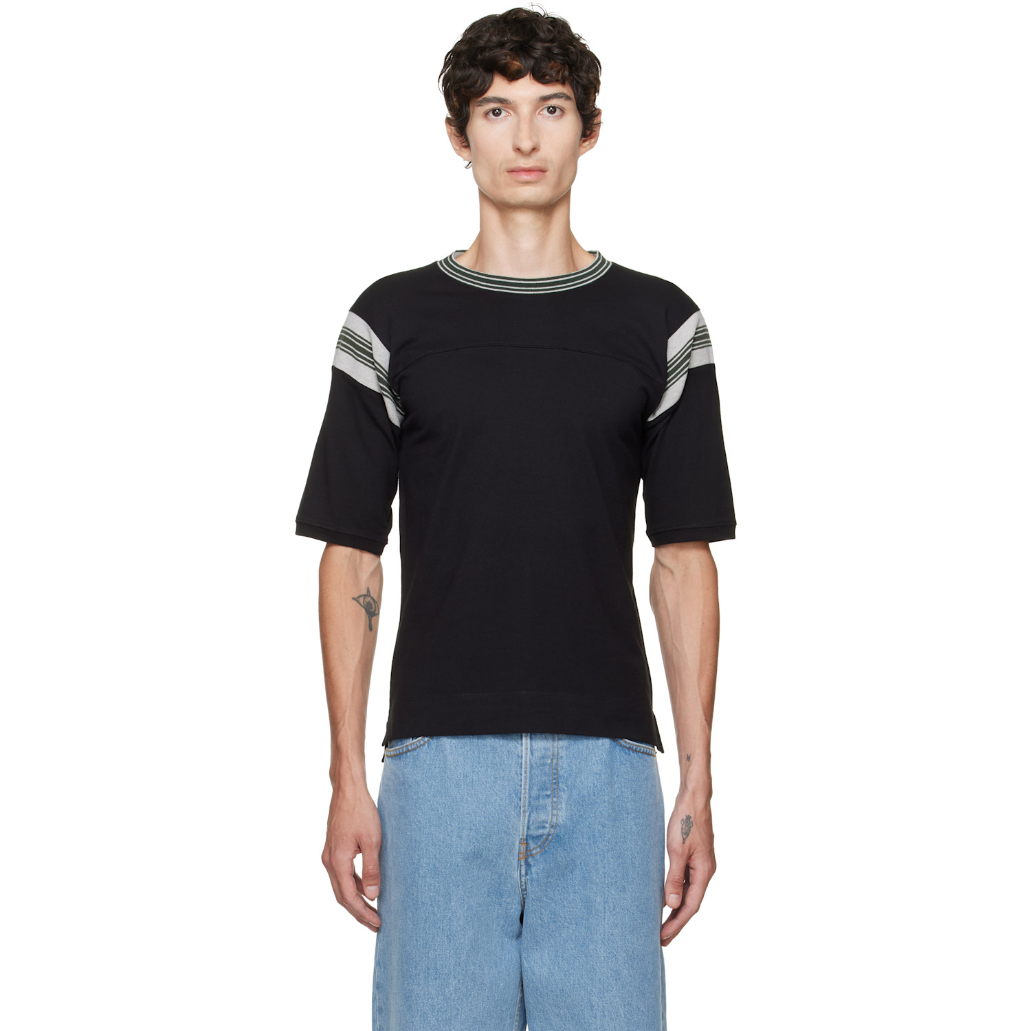 Dries Van Noten Black Striped T-shirt