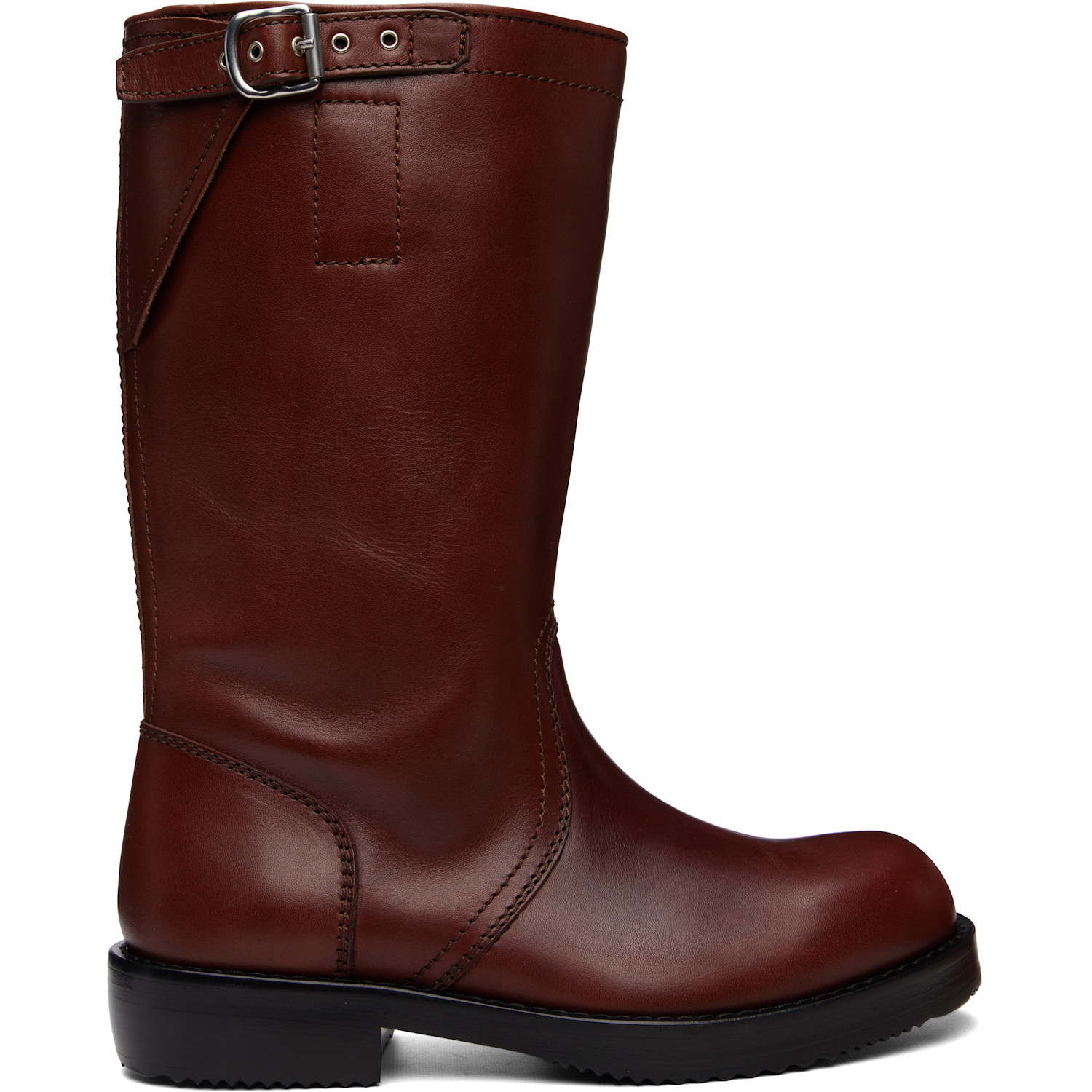 Dries Van Noten Brown Leather Biker Boots
