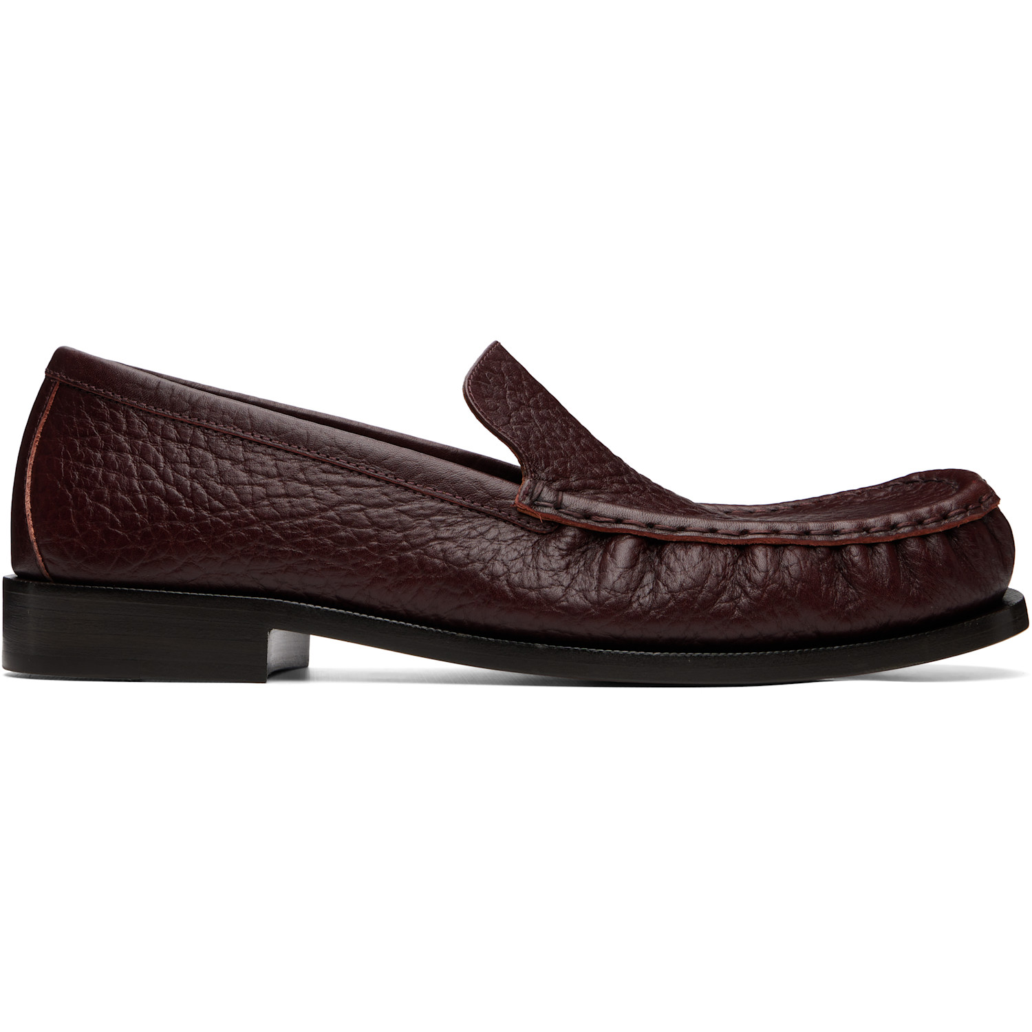 Dries Van Noten Burgundy Leather Loafers
