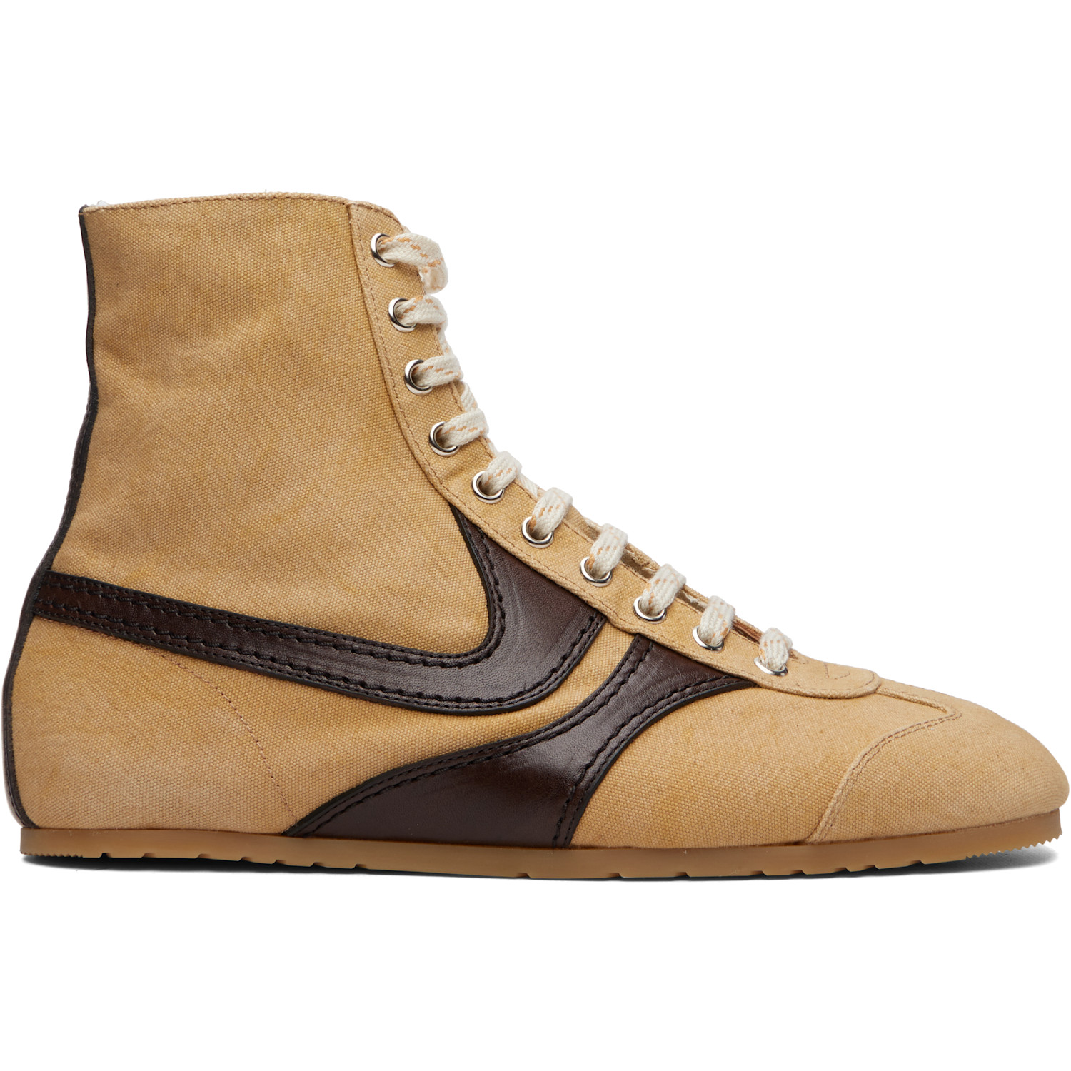 Dries Van Noten Beige Canvas High Top Sneakers