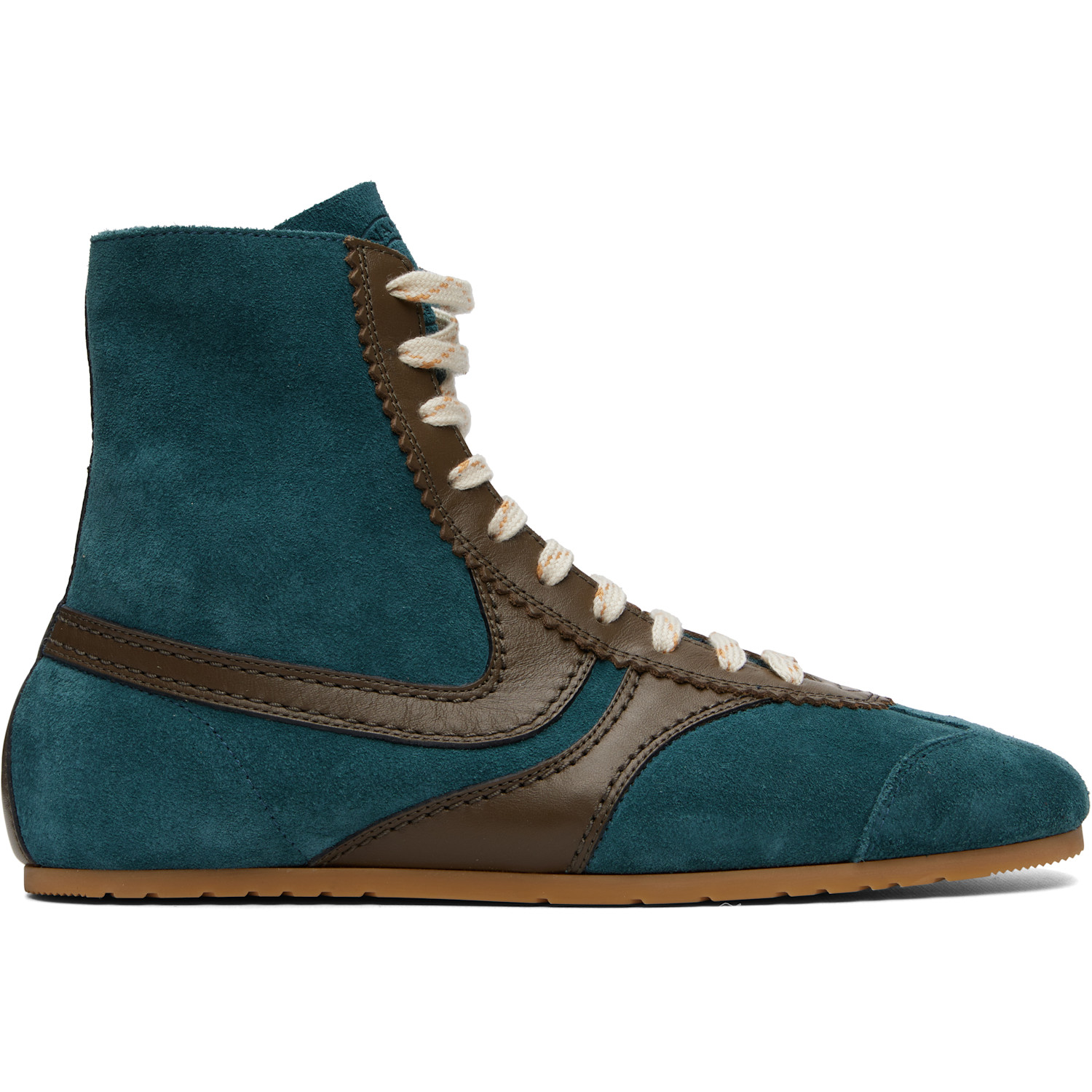 Dries Van Noten Blue & Khaki Suede Sneakers