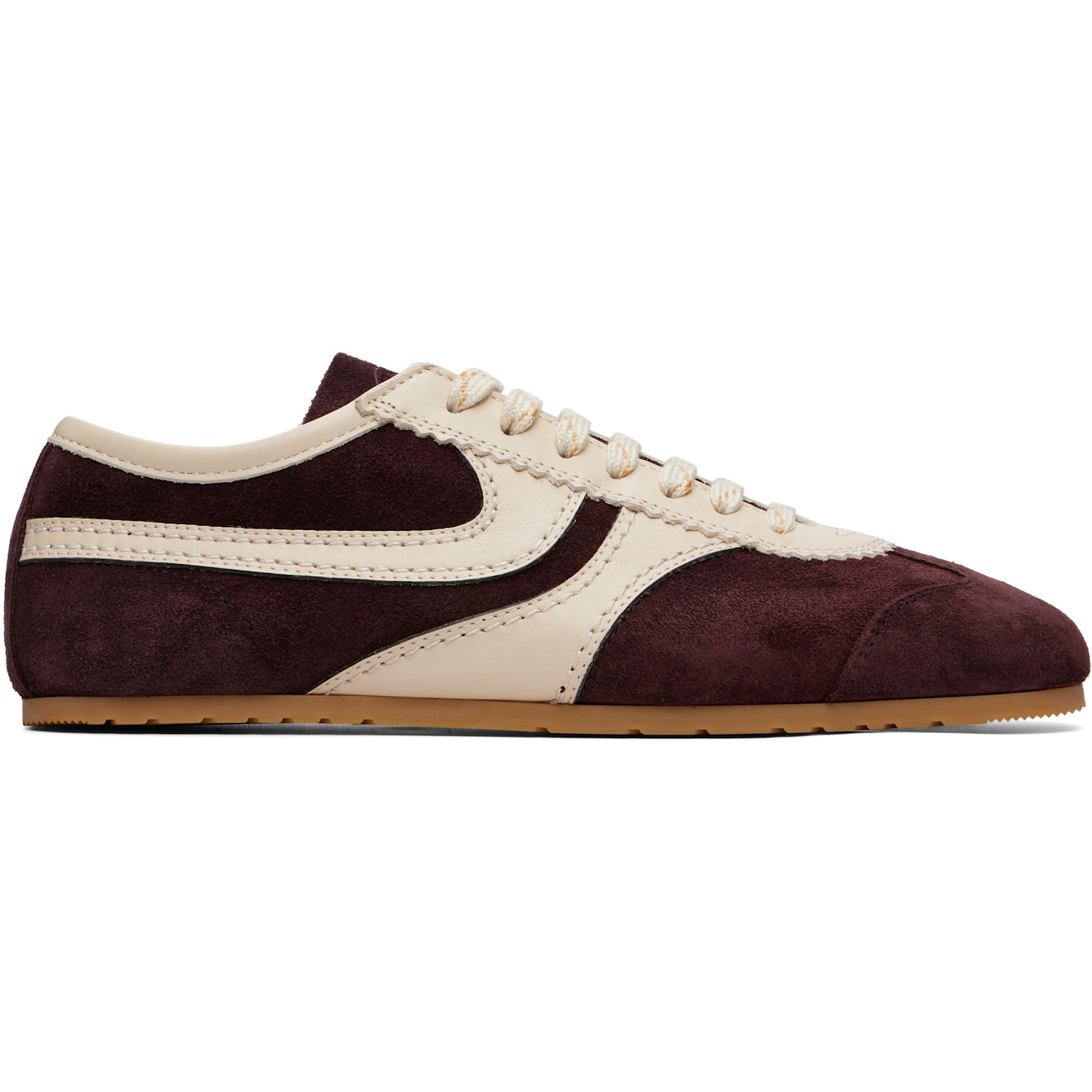 Dries Van Noten Burgundy Suede Sneakers