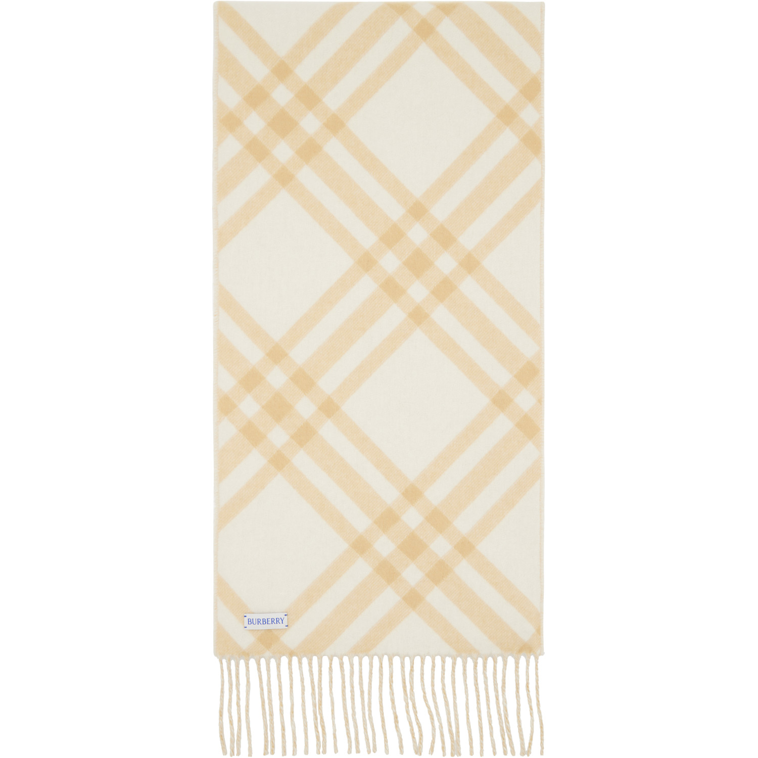  Burberry Beige Check Cashmere Scarf 