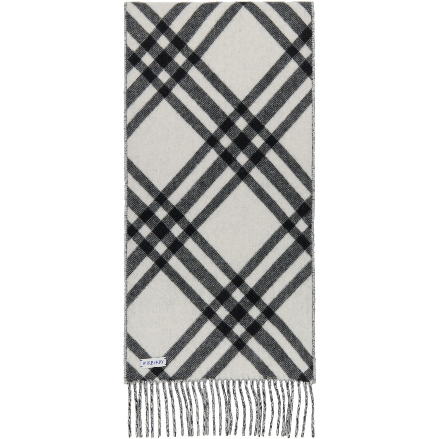  Burberry Black Check Cashmere Scarf 