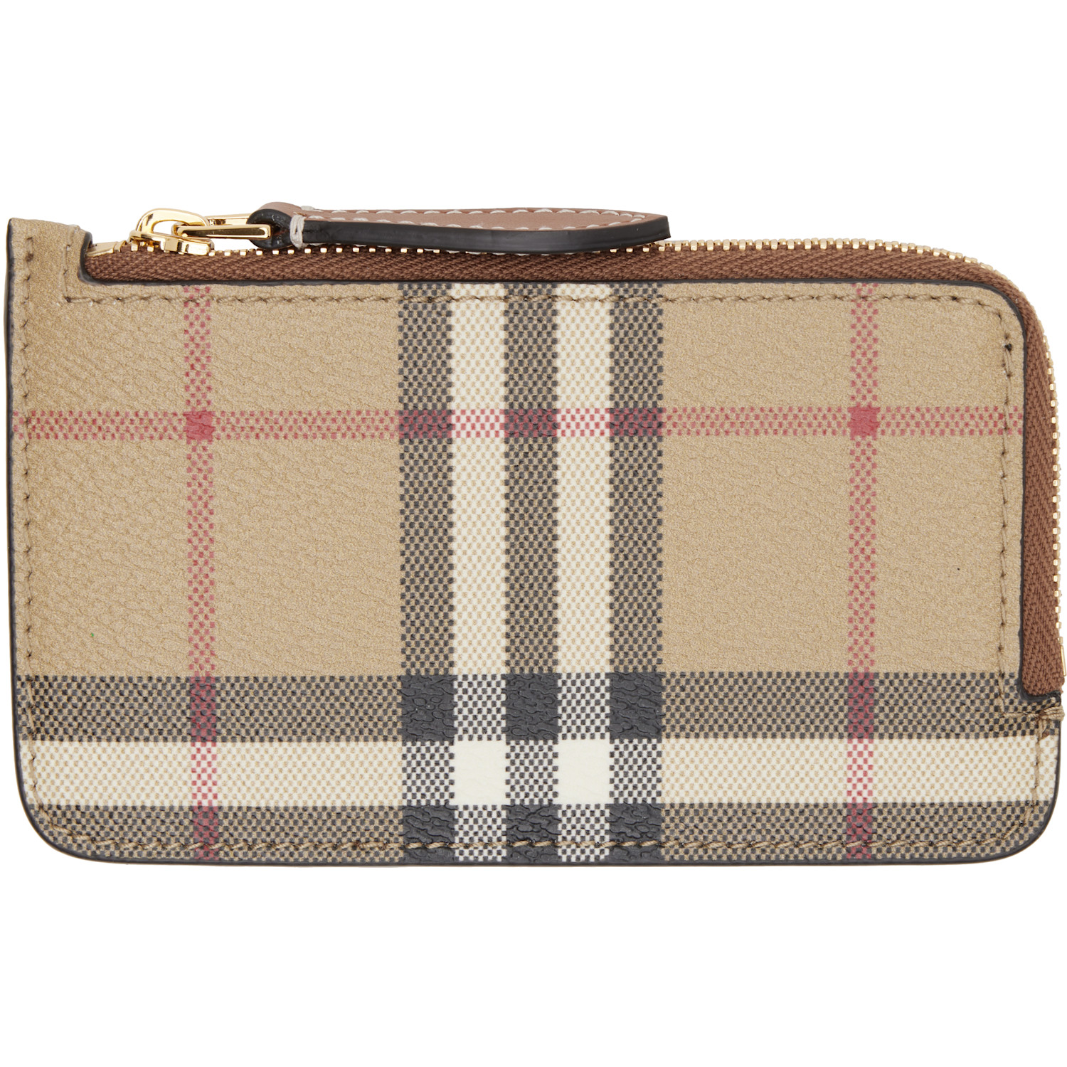 Burberry Beige Check Zip Wallet