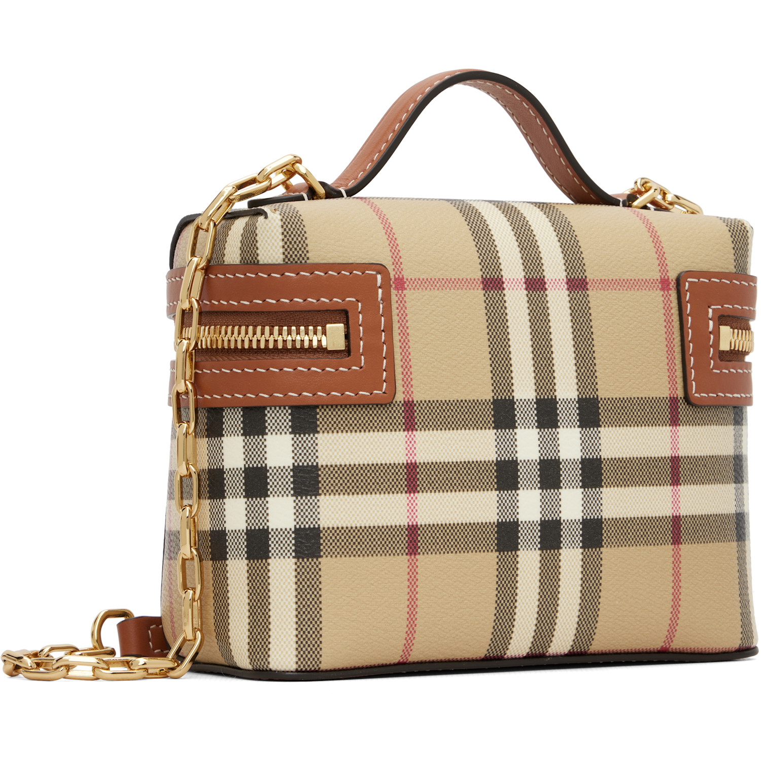  Burberry Beige Mini Check Vanity Bag 