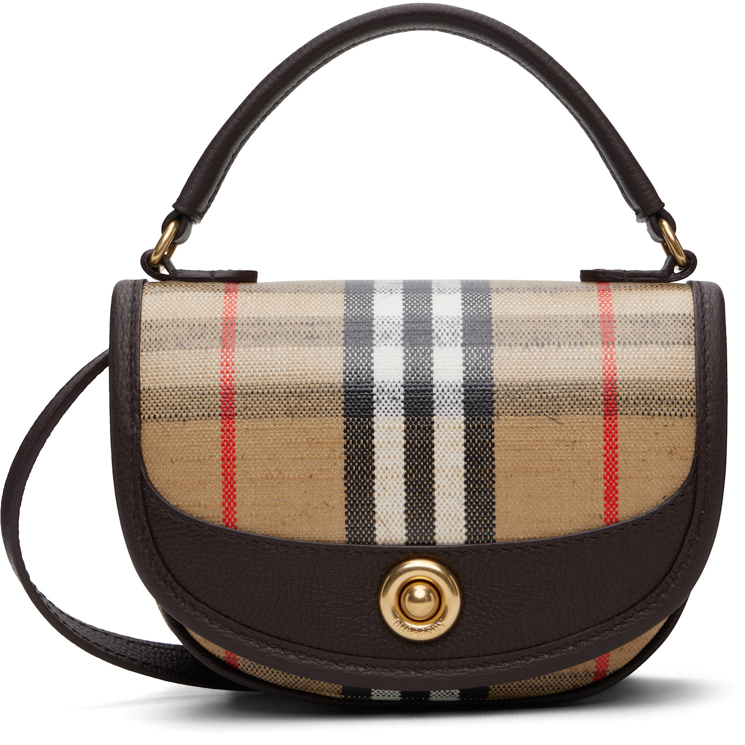 Burberry Brown & Beige Mini Highlands Bag​