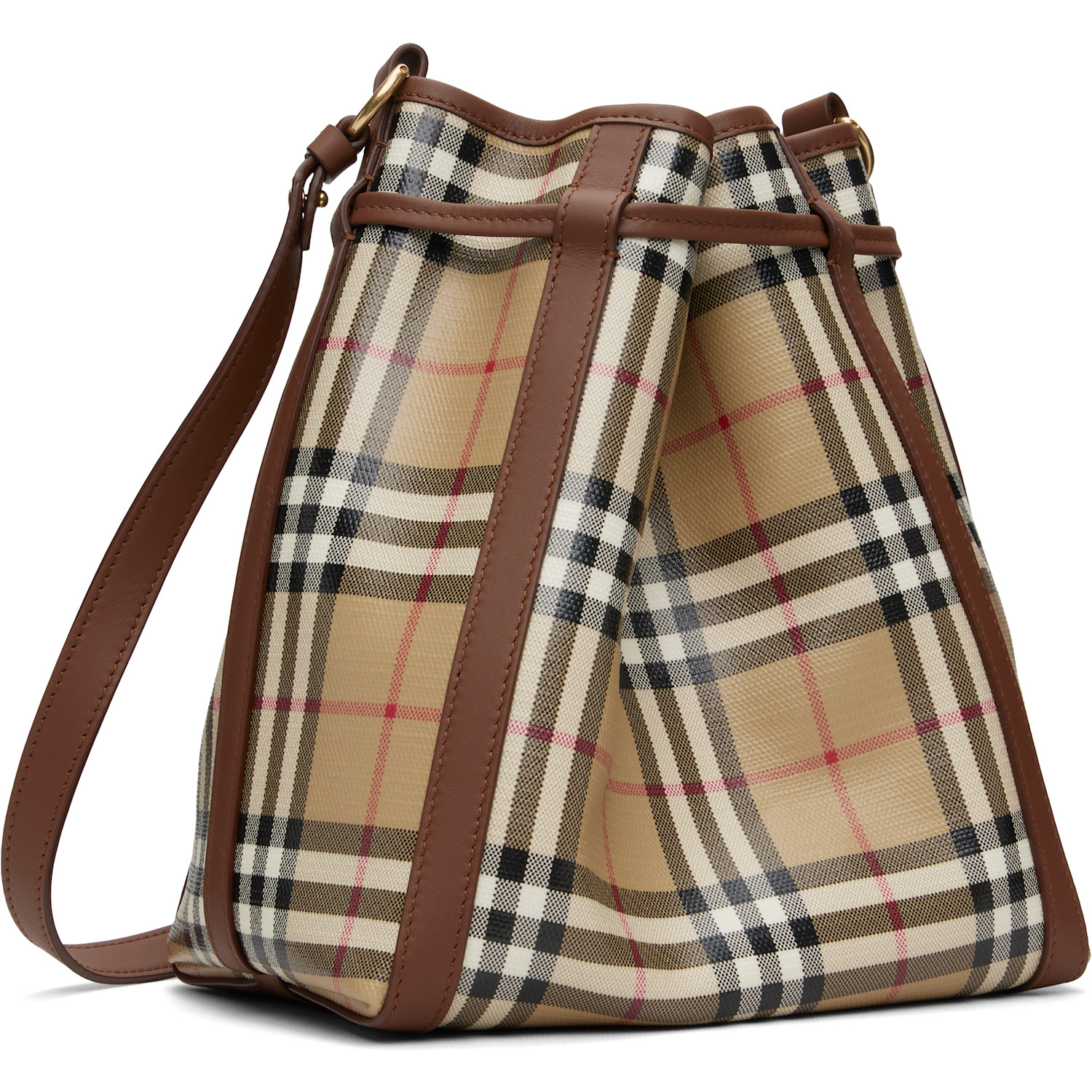 BURBERRY 베이지 스몰 체크 버킷백