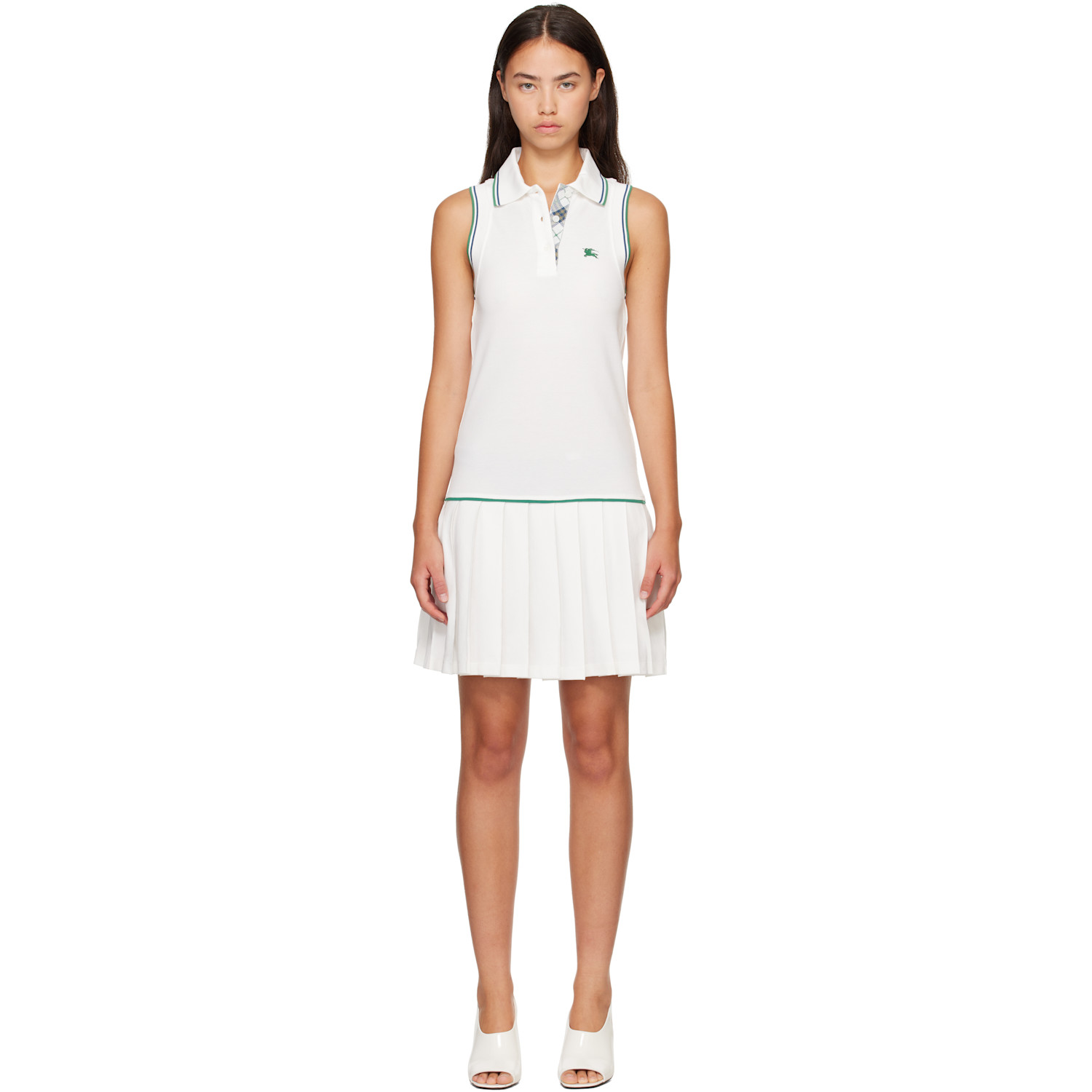 Burberry White Cotton Tennis Minidress