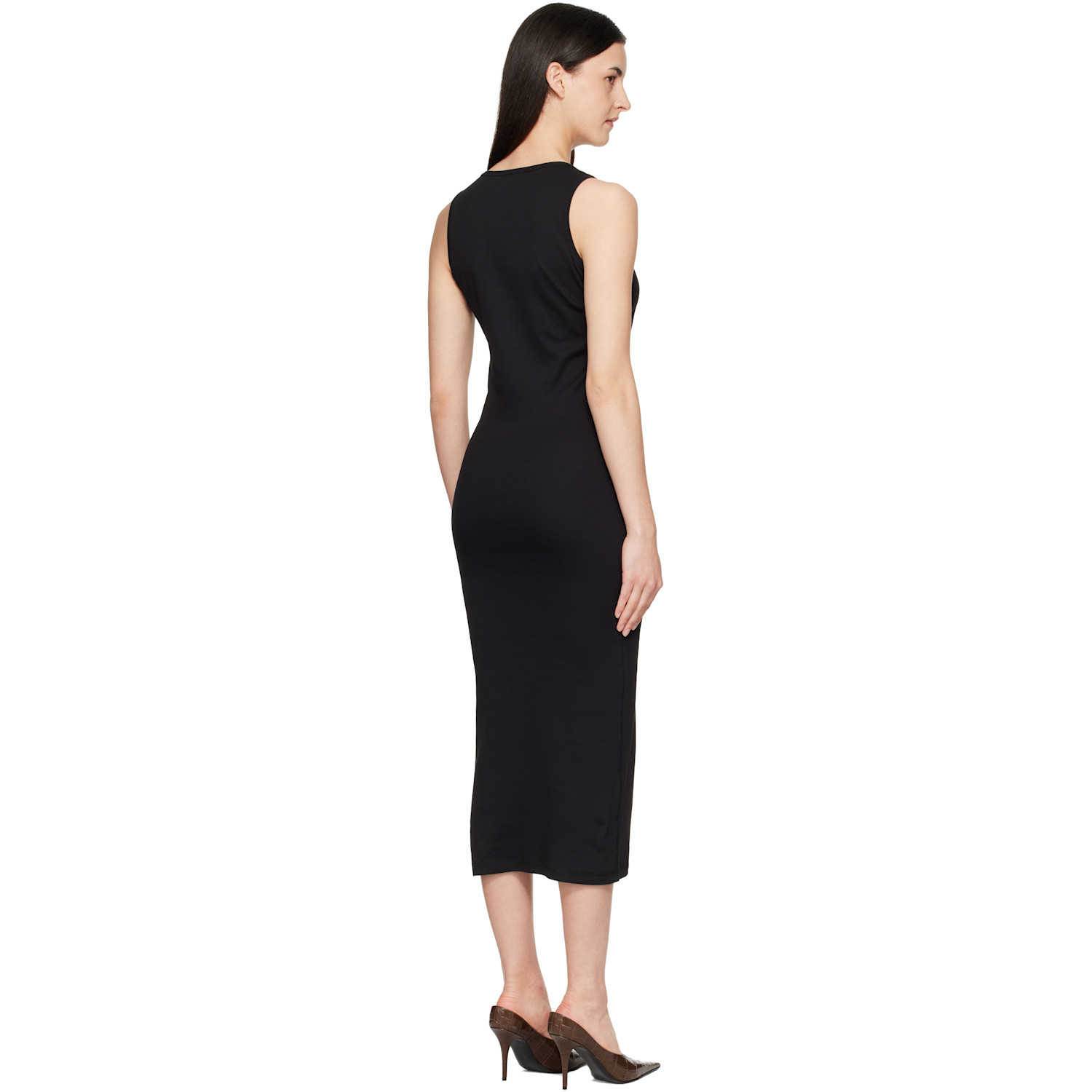  Burberry Black Lace-up Midi Dress 