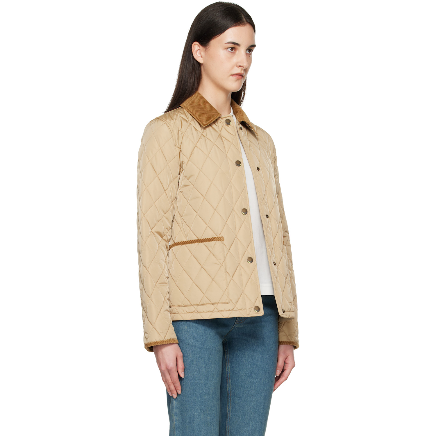  Burberry Beige Quilted Nylon Jacket 