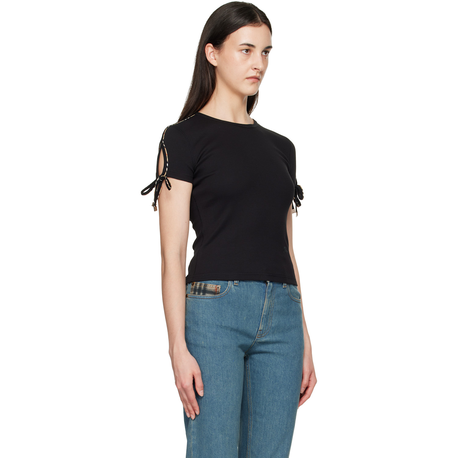  Burberry Black Ribbed T-shirt 